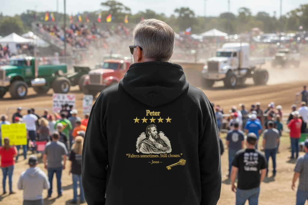 Peter – Zip Hoodie | “Review by Jesus” Vintage Graphic – Five-Star Faith Series