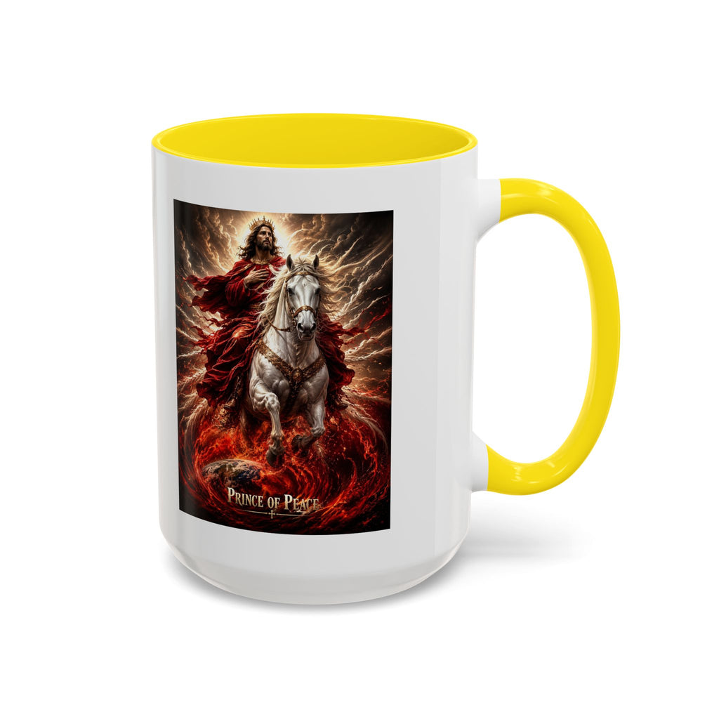 Prince of Peace Coffee Mug | Christian Jesus Rider Accent Mug | Inspirational Faith Gift