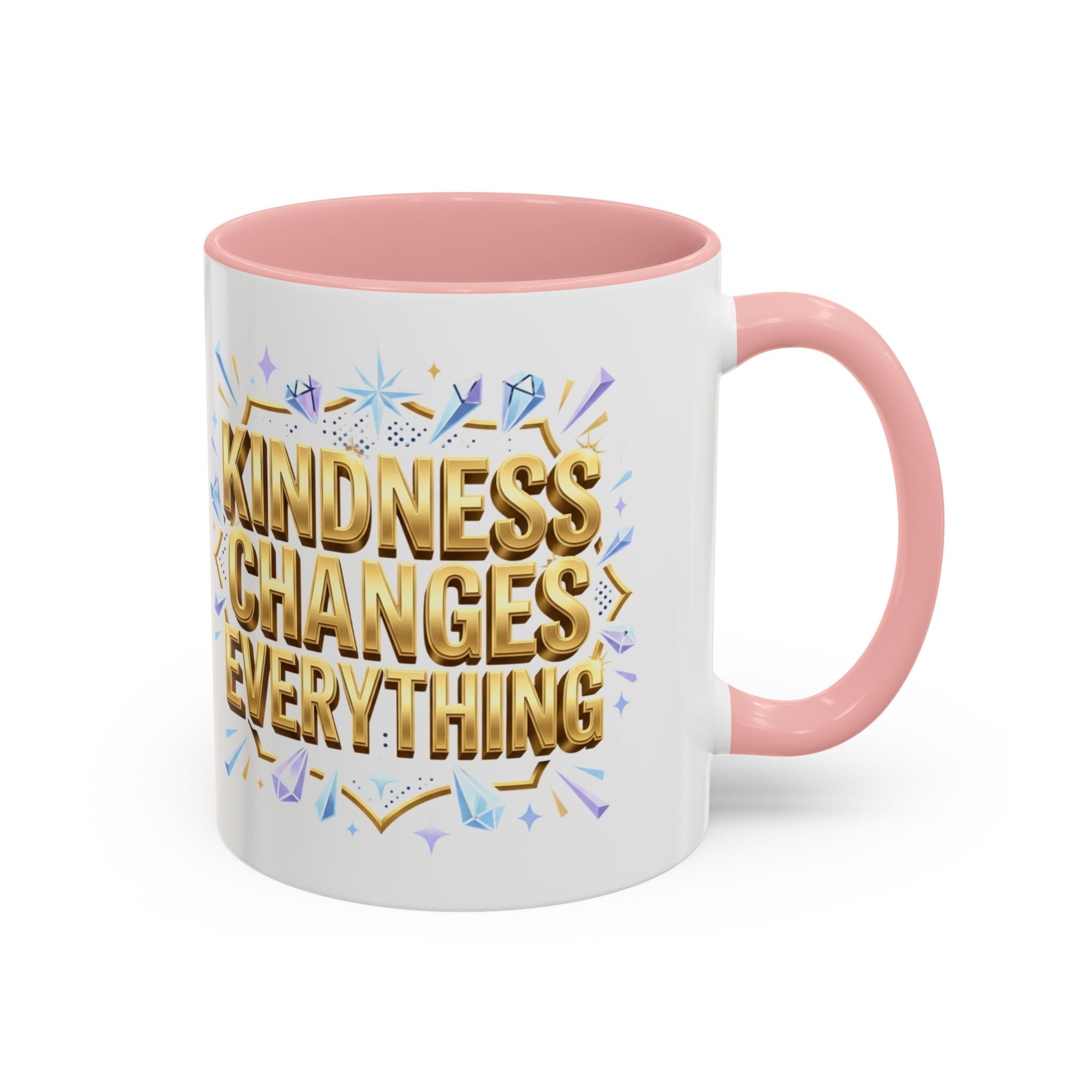 Gold-Kindness Changes Everything Coffee Mug | Inspirational Gold Script Mug | Faith Freedom Creations