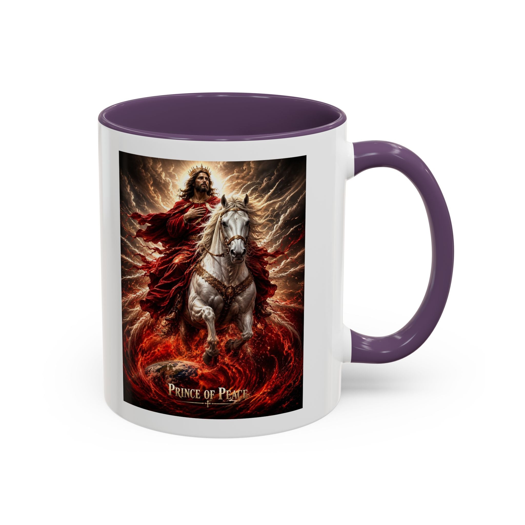 Prince of Peace Coffee Mug | Christian Jesus Rider Accent Mug | Inspirational Faith Gift