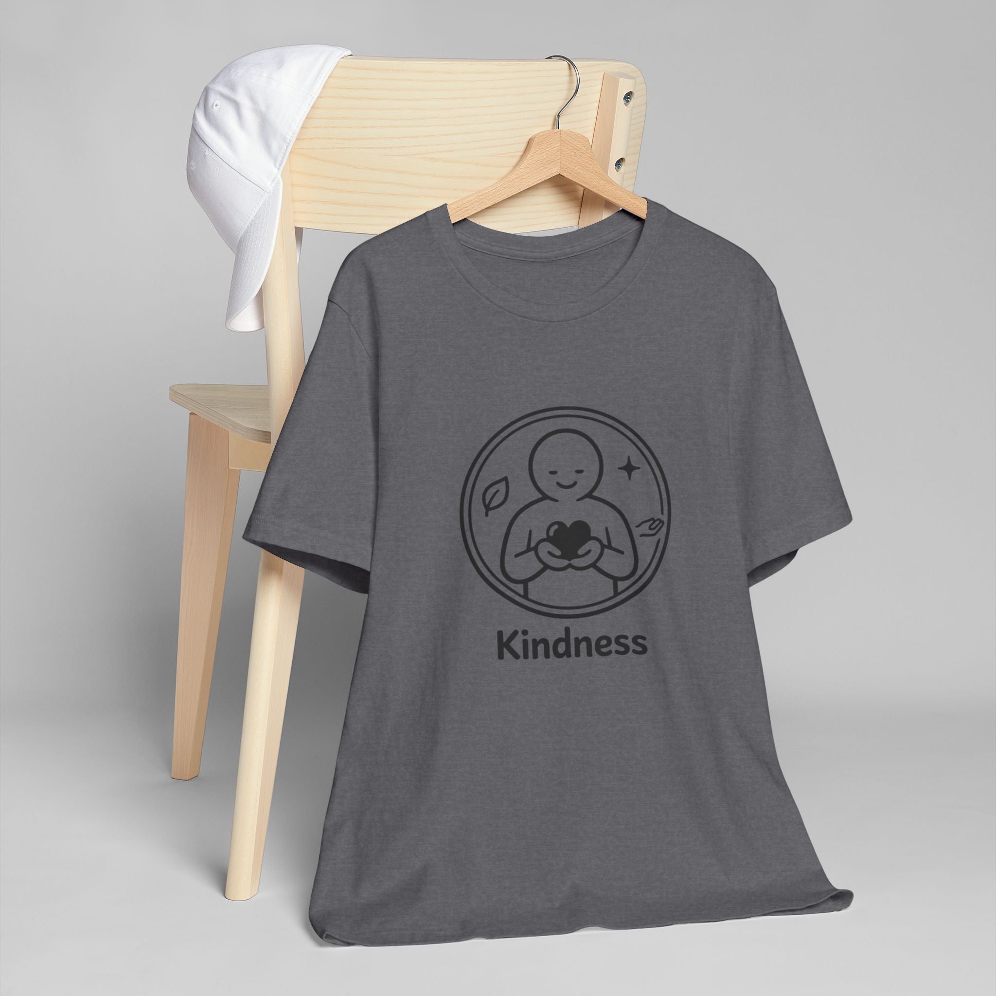 Kindness Minimalist T-Shirt | Inspirational Heart Emblem Tee | Soft Everyday Graphic Shirt