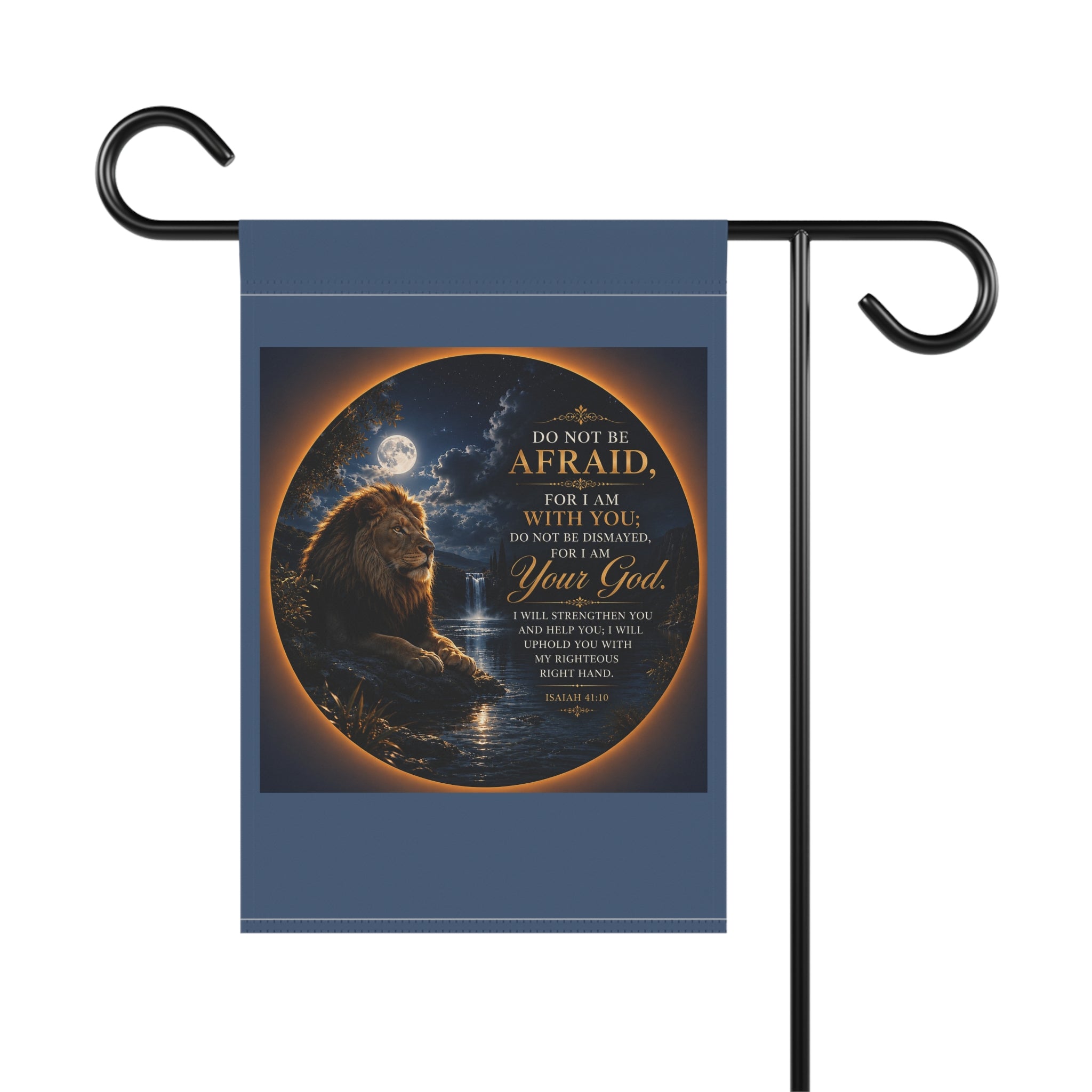 Do Not Be Afraid Lion Garden Flag | Inspirational Scripture Outdoor Banner | Christian Faith Decor