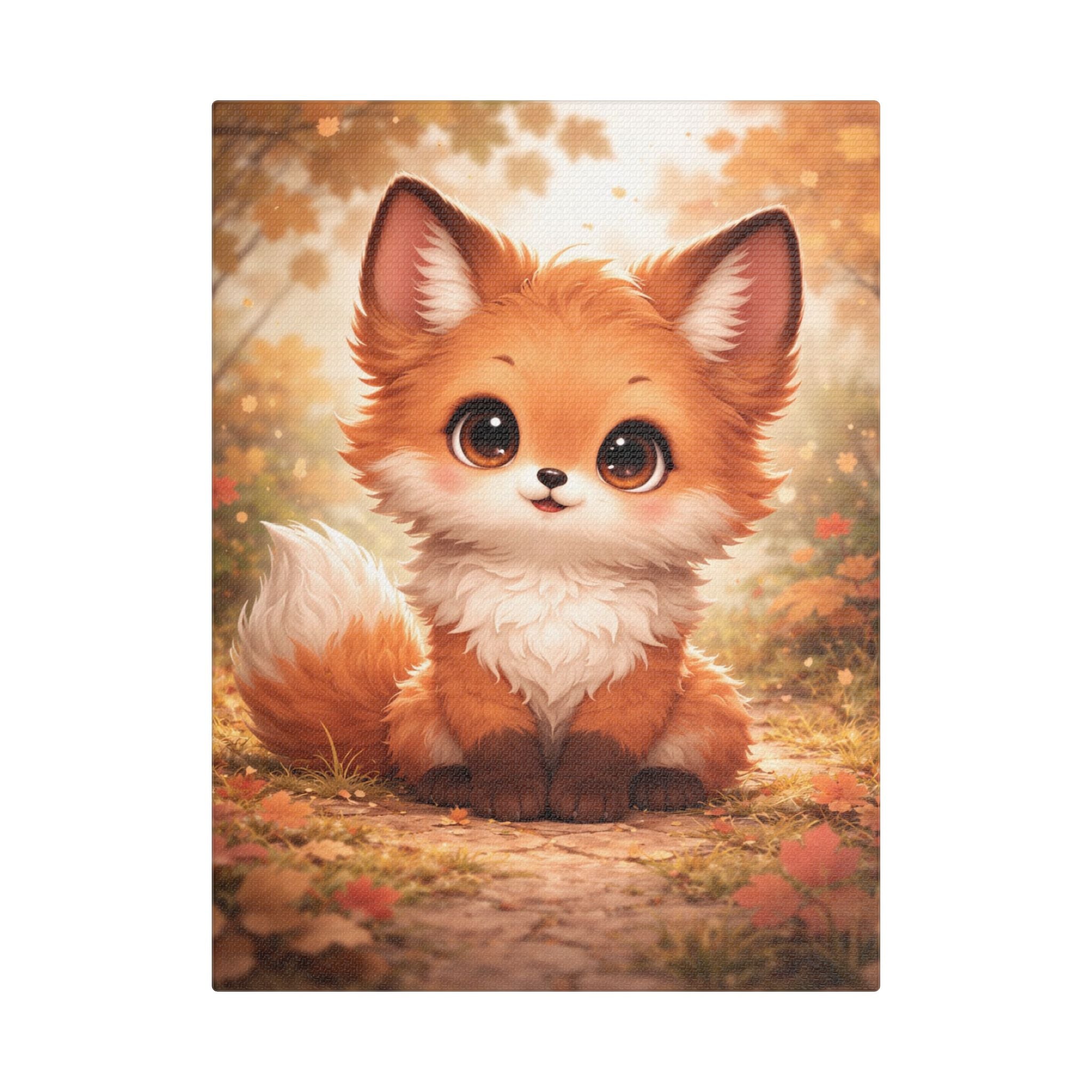 Woodland Fox Canvas — Nursery Woodland Animal Wall Art
