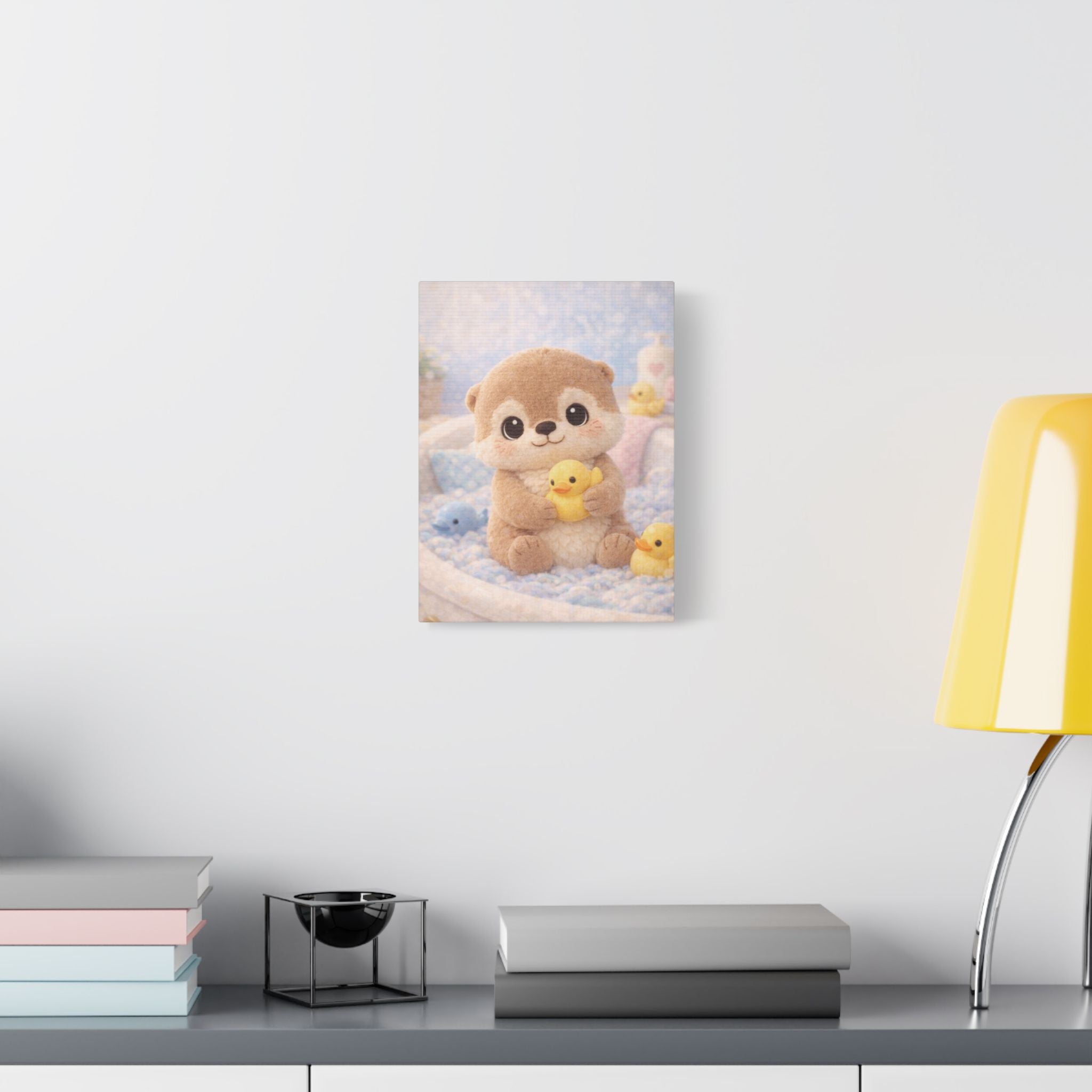 Woodland Otter Canvas — Nursery Woodland Animal Wall Art