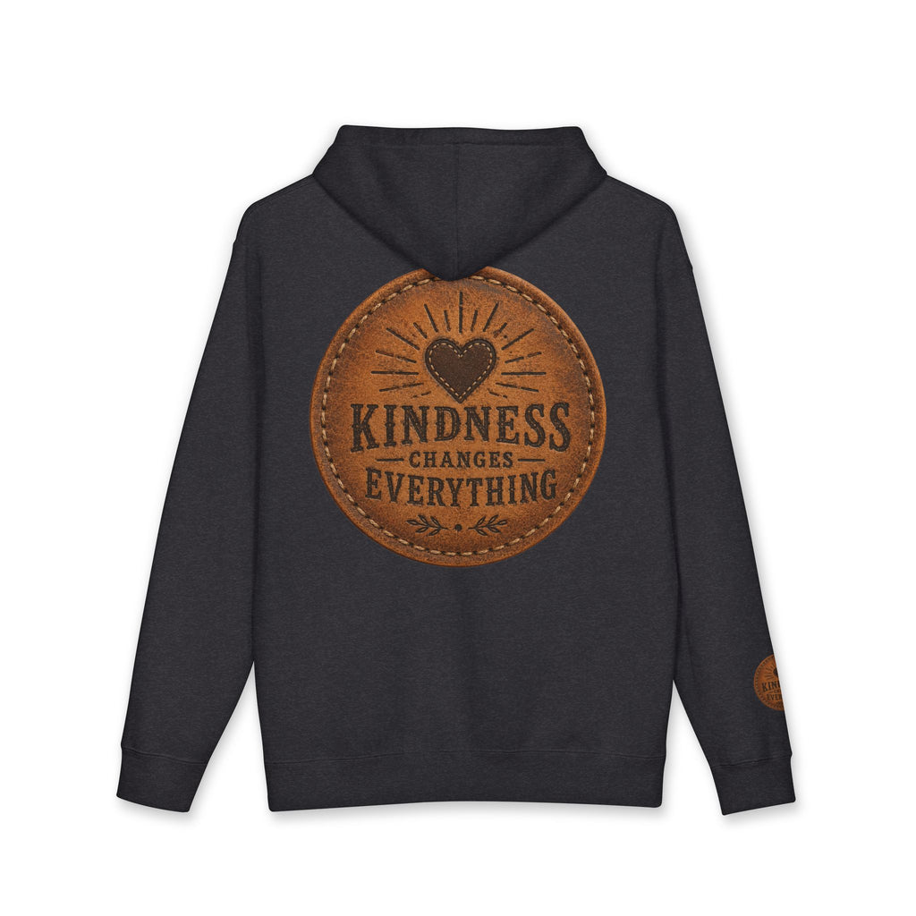 Kindness Changes Everything Hoodie — Inspirational Heart Patch Design