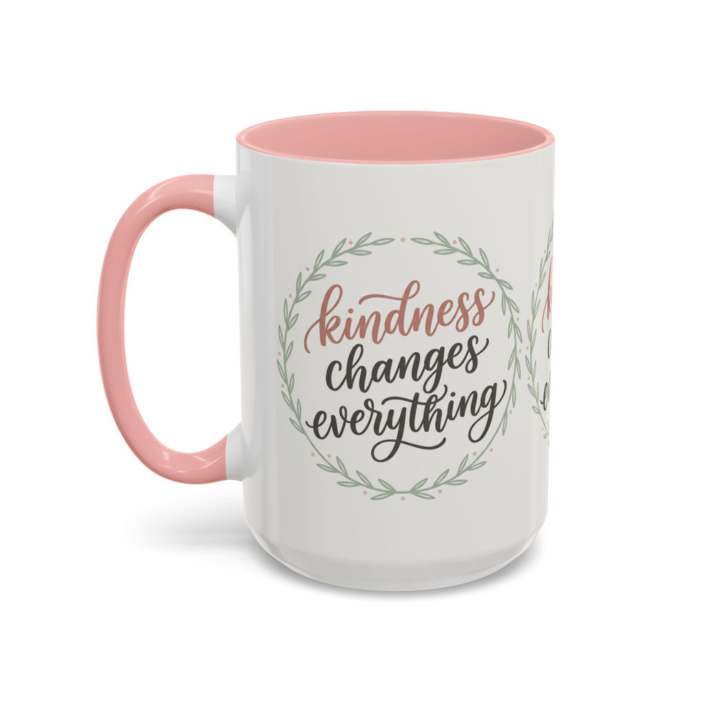 Kindness Changes Everything Accent Coffee Mug | Inspirational Ceramic Mug | Faith Freedom Creations