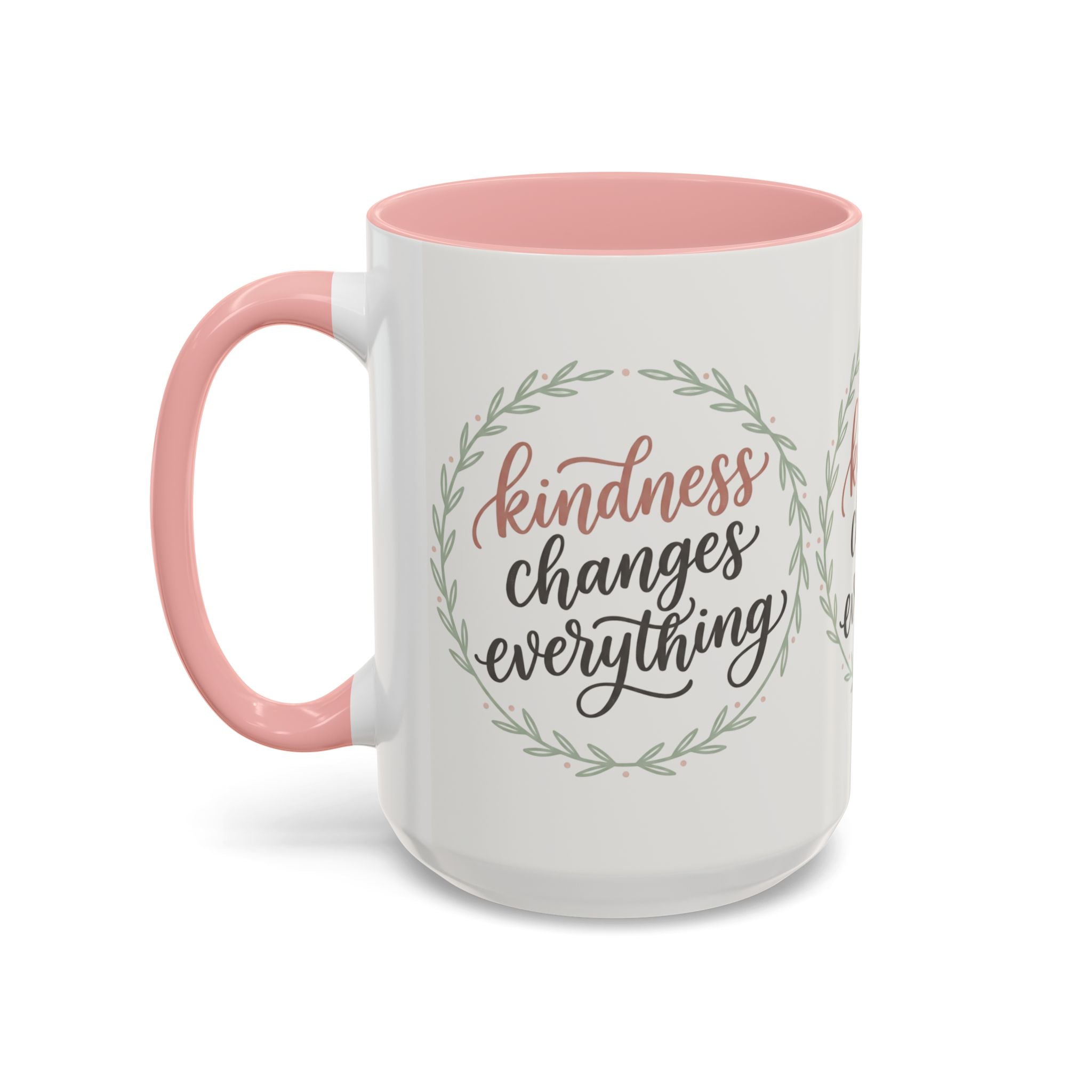 Kindness Changes Everything Accent Coffee Mug | Inspirational Ceramic Mug | Faith Freedom Creations