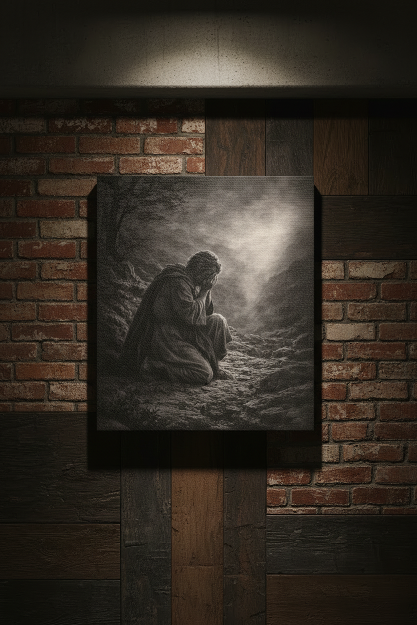 Elijah Prays Canvas — Biblical Wall Art | Christian Scripture Canvas