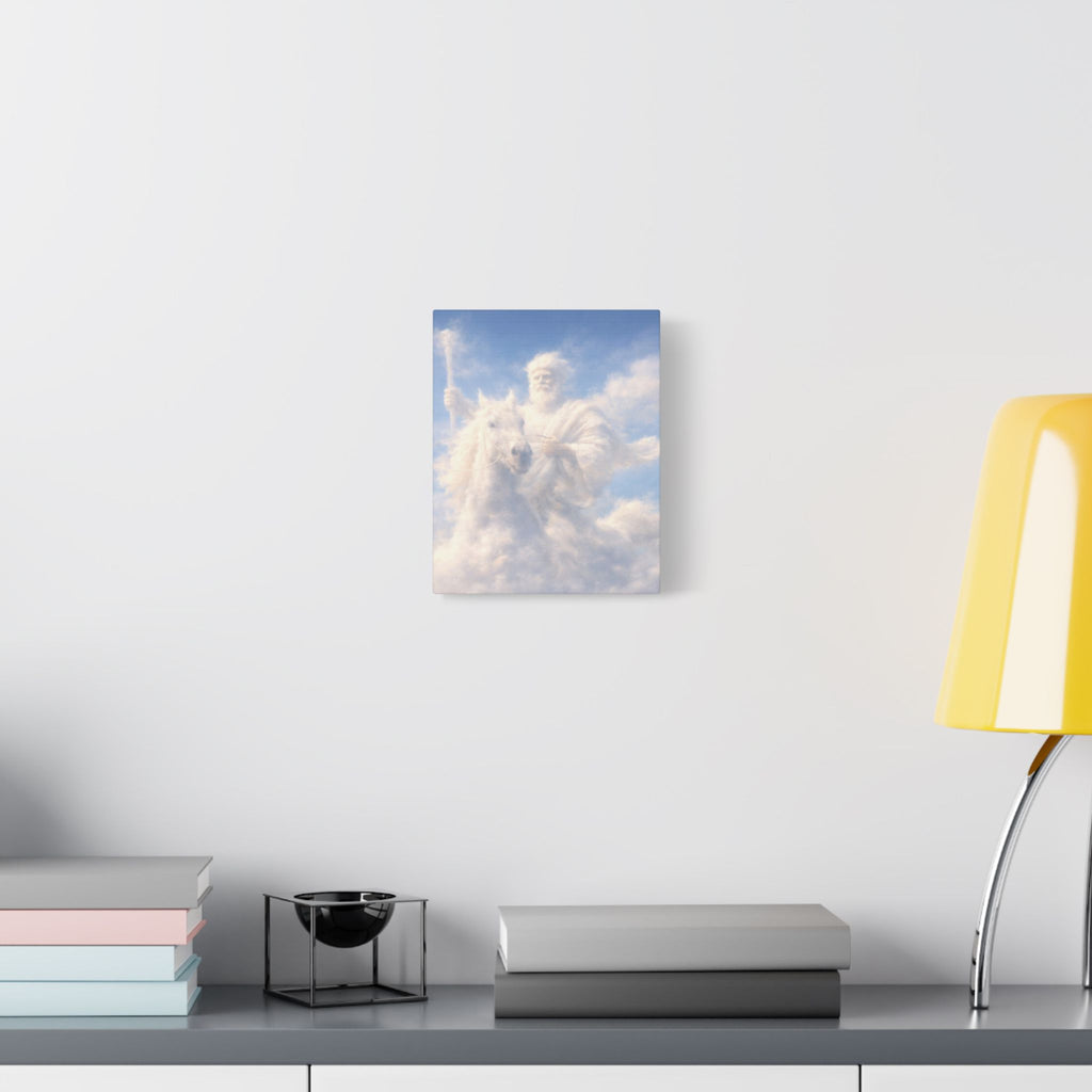 The King Rides Canvas — Cloud Horse & Rider Nursery Wall Art