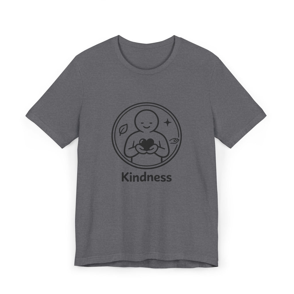 Kindness Minimalist T-Shirt | Inspirational Heart Emblem Tee | Soft Everyday Graphic Shirt