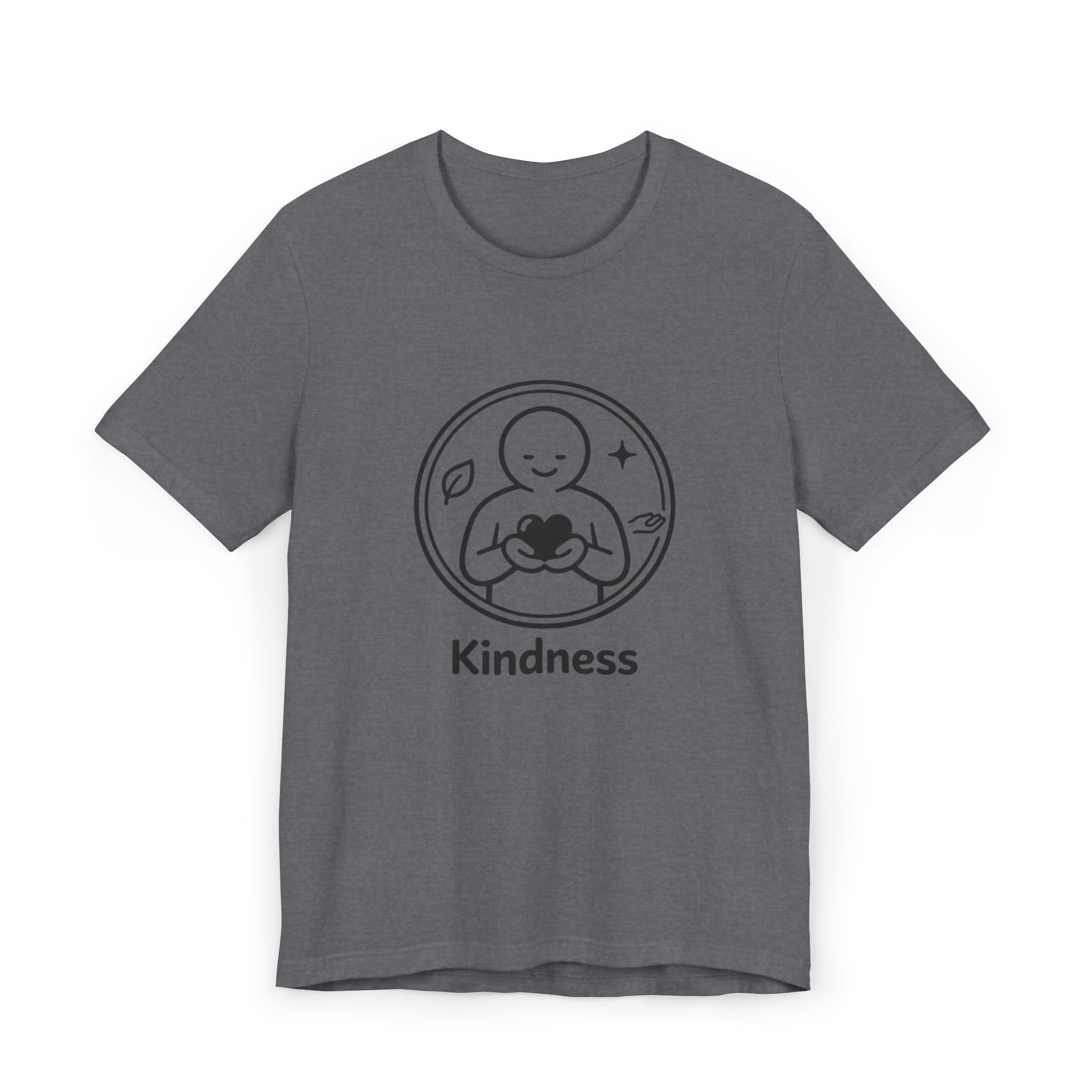 Kindness Minimalist T-Shirt | Inspirational Heart Emblem Tee | Soft Everyday Graphic Shirt