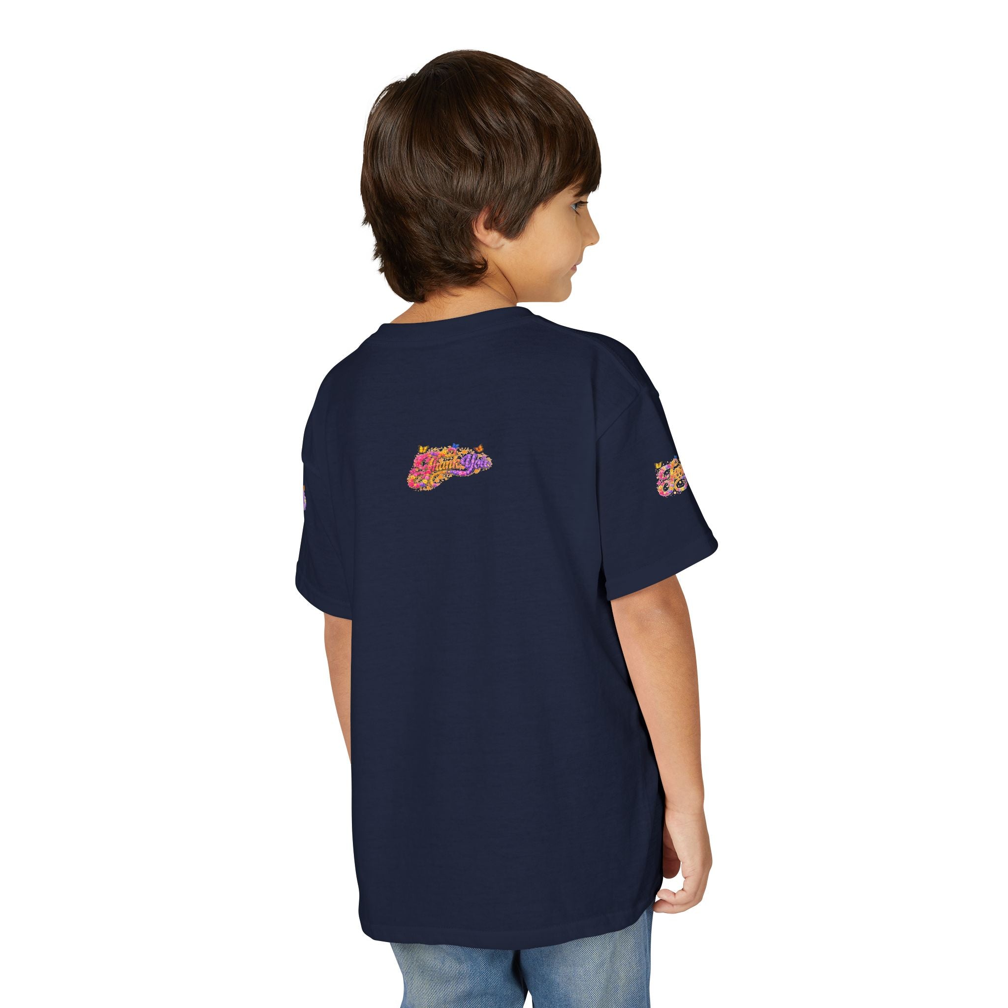Youth Jesus Floral Butterfly T-Shirt – Christian Kids Faith Tee | Gratitude Sneaker Style Shirt