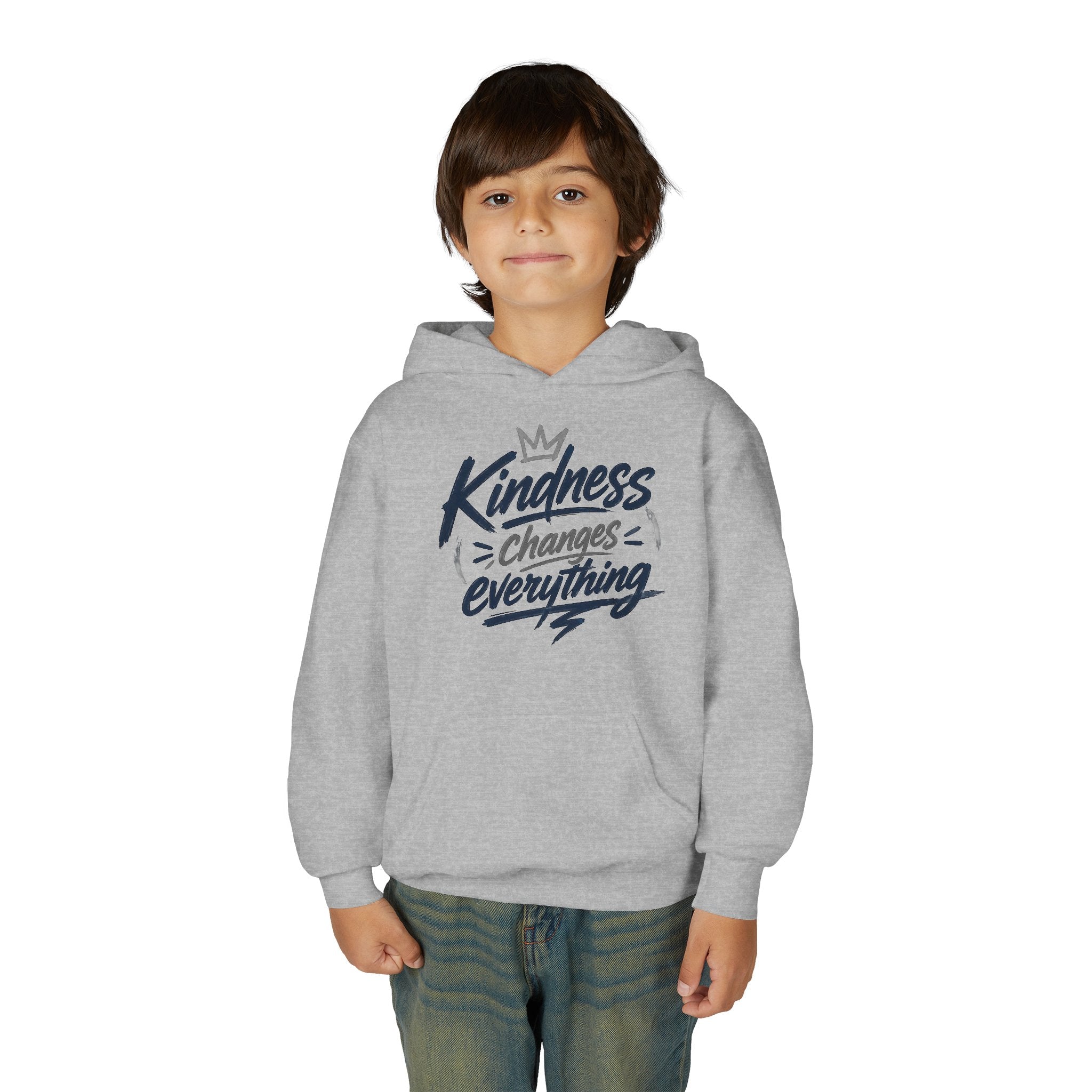 Youth Hoodie – “Kindness Changes Everything” Inspirational Kids Pullover