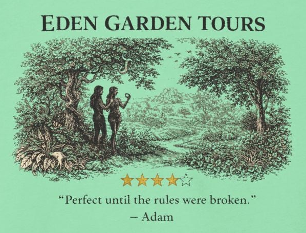 Eden Garden Tours – Women’s Racerback Tank | “Adam’s Review” Graphic