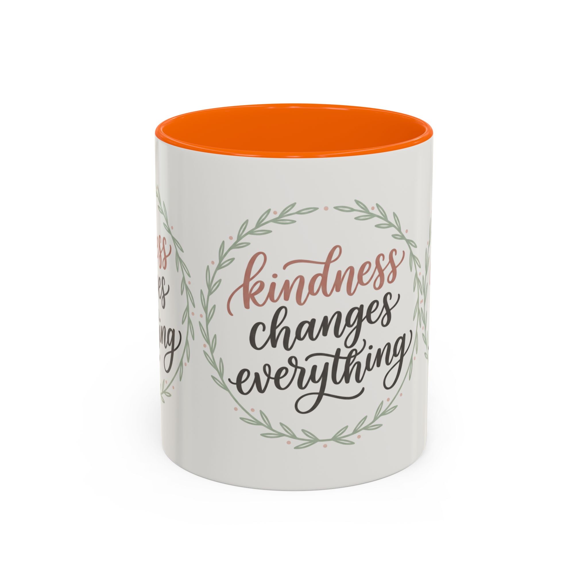 Kindness Changes Everything Accent Coffee Mug | Inspirational Ceramic Mug | Faith Freedom Creations
