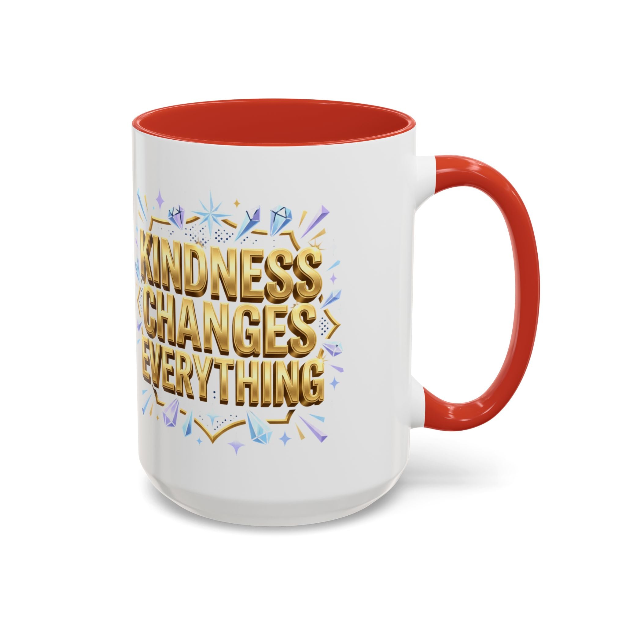 Gold-Kindness Changes Everything Coffee Mug | Inspirational Gold Script Mug | Faith Freedom Creations