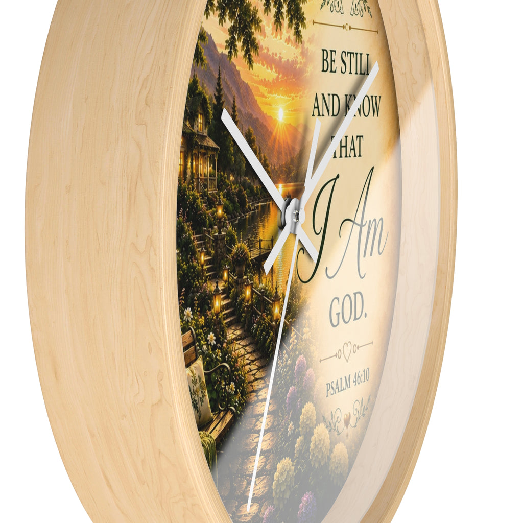Psalm 46:10 Wall Clock | Be Still and Know Christian Scripture Clock | Inspirational Faith Decor