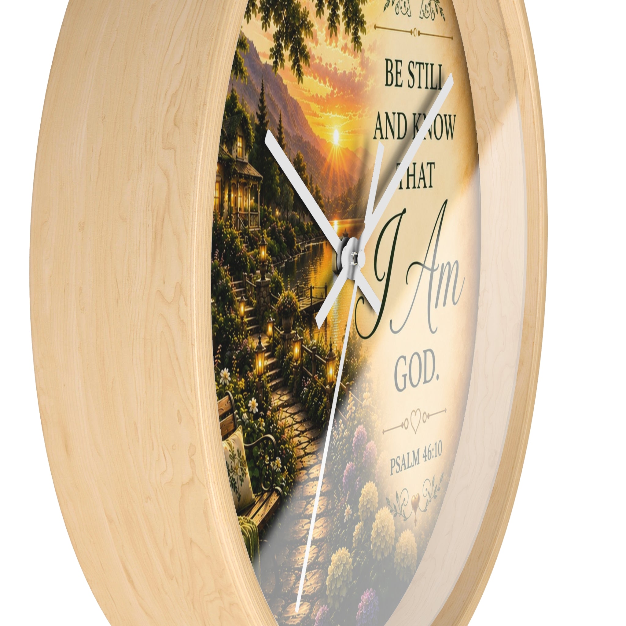Psalm 46:10 Wall Clock | Be Still and Know Christian Scripture Clock | Inspirational Faith Decor