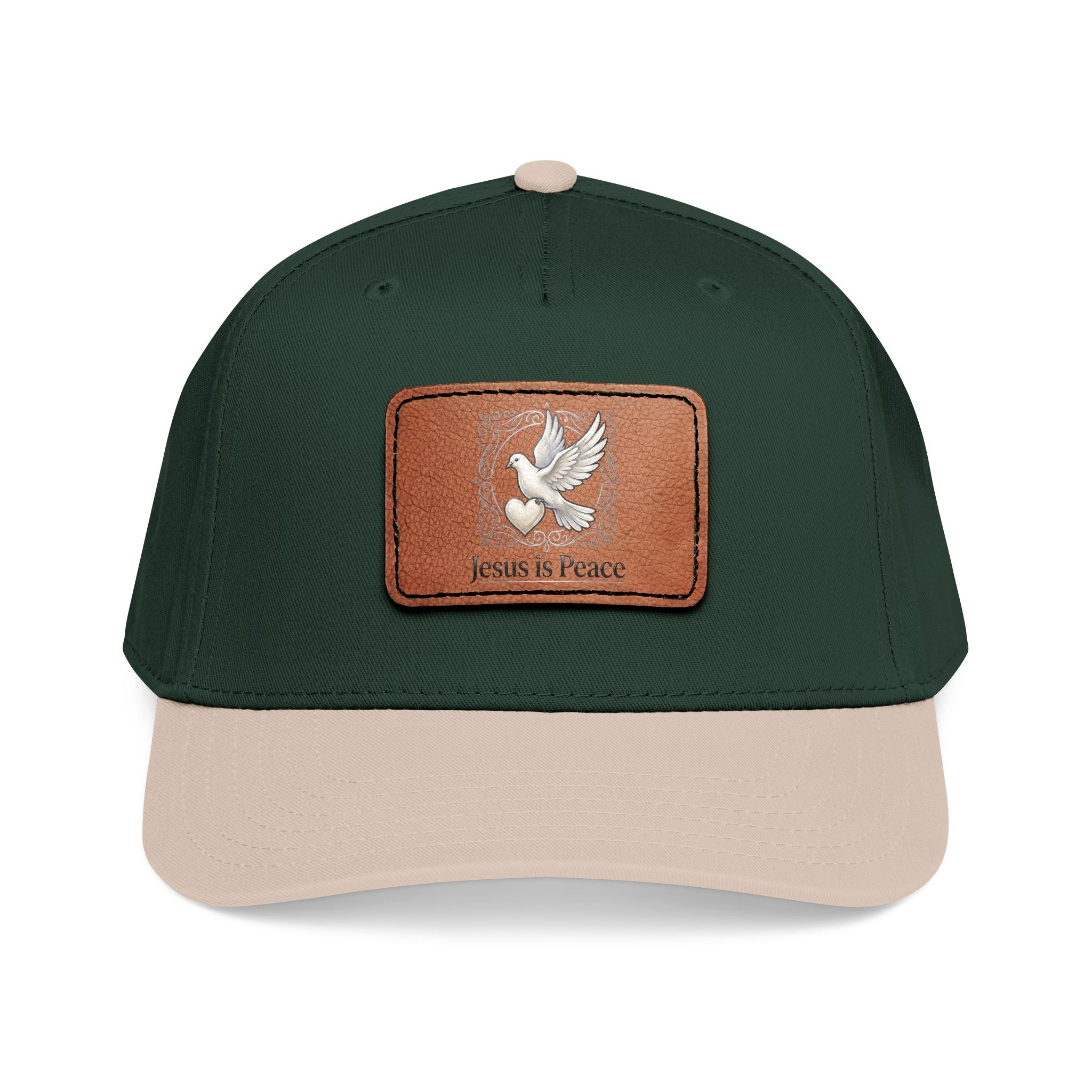 Jesus Is Peace Christian Leather Patch Hat | Dove Faith Baseball Cap | Inspirational Snapback Cap