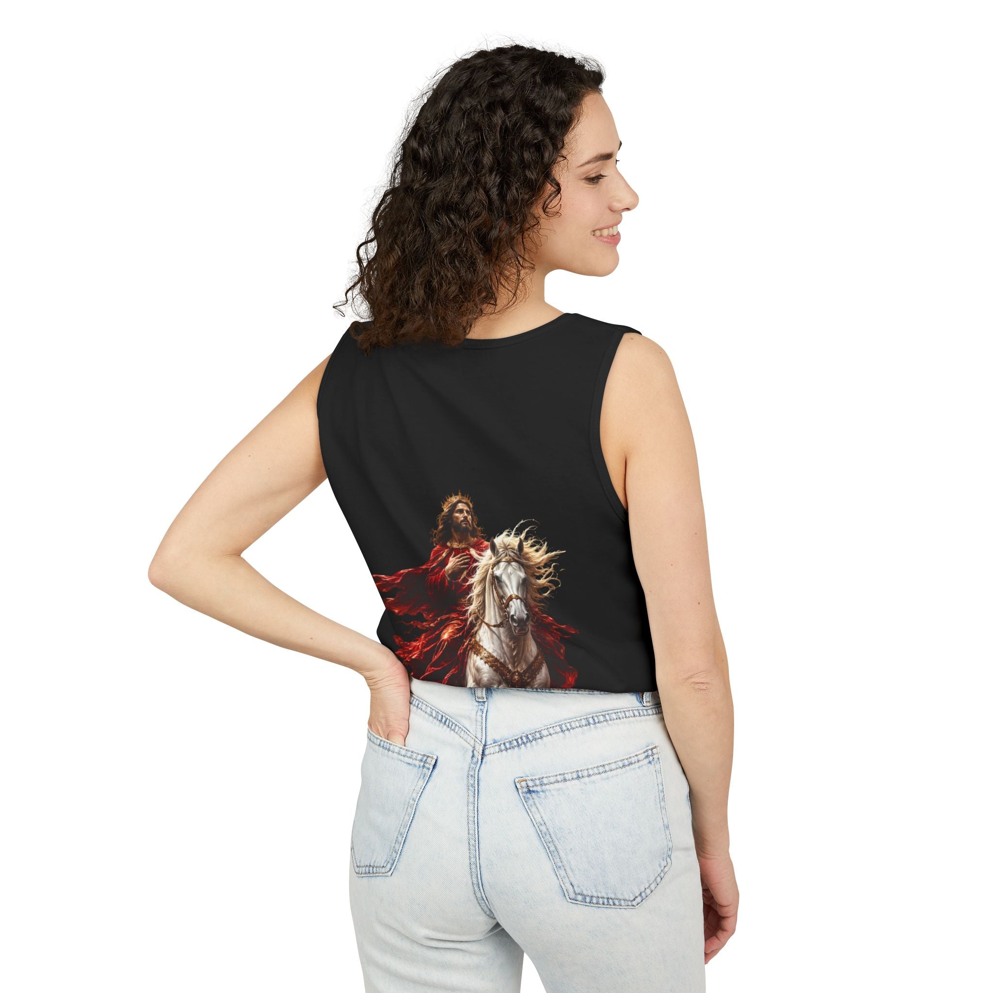 Jesus Second Coming Tank Top | Jesus on White Horse Christian Tank | Inspirational Faith Apparel