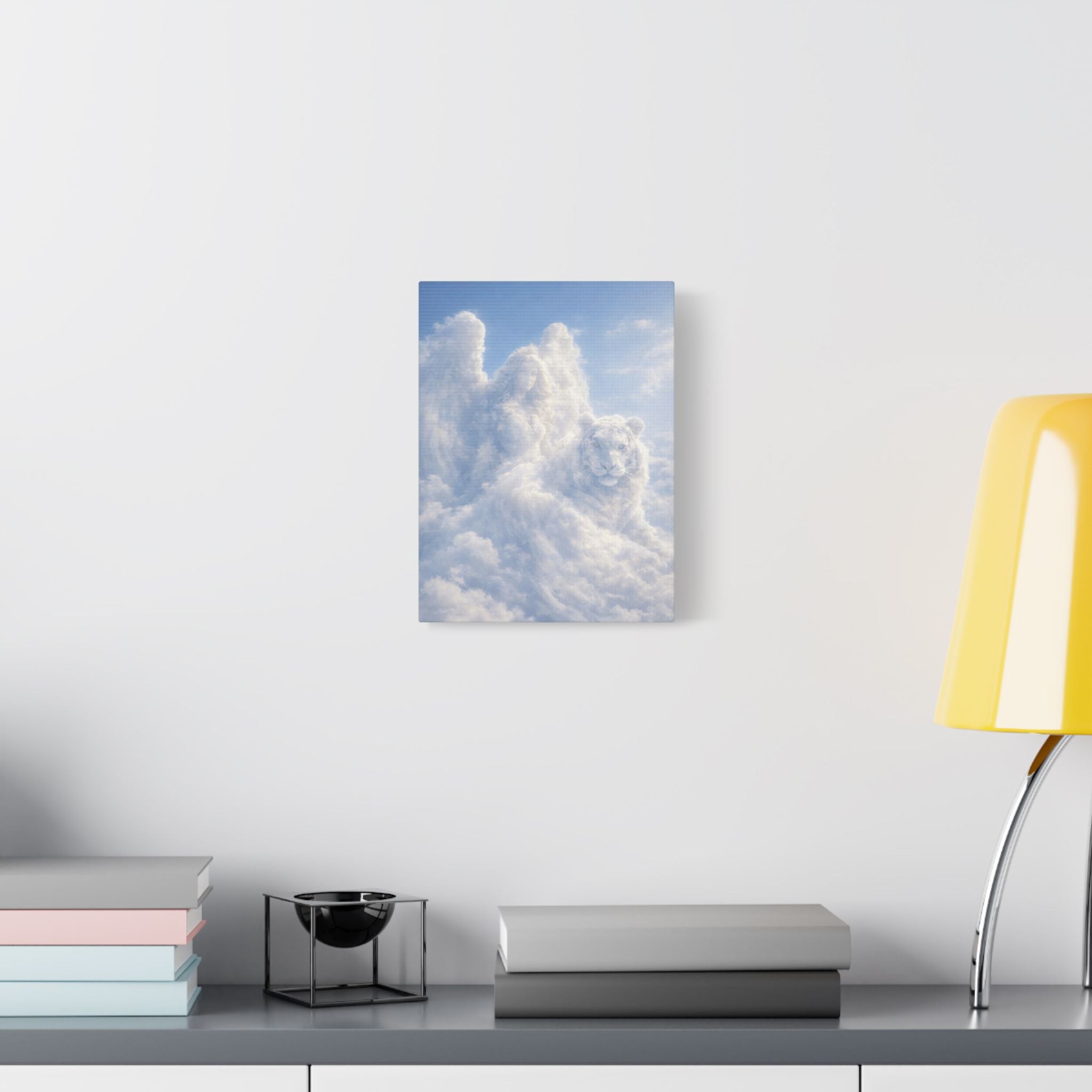 Cloud Angel & Tigar Canvas — Dreamy Nursery Faith Wall Art