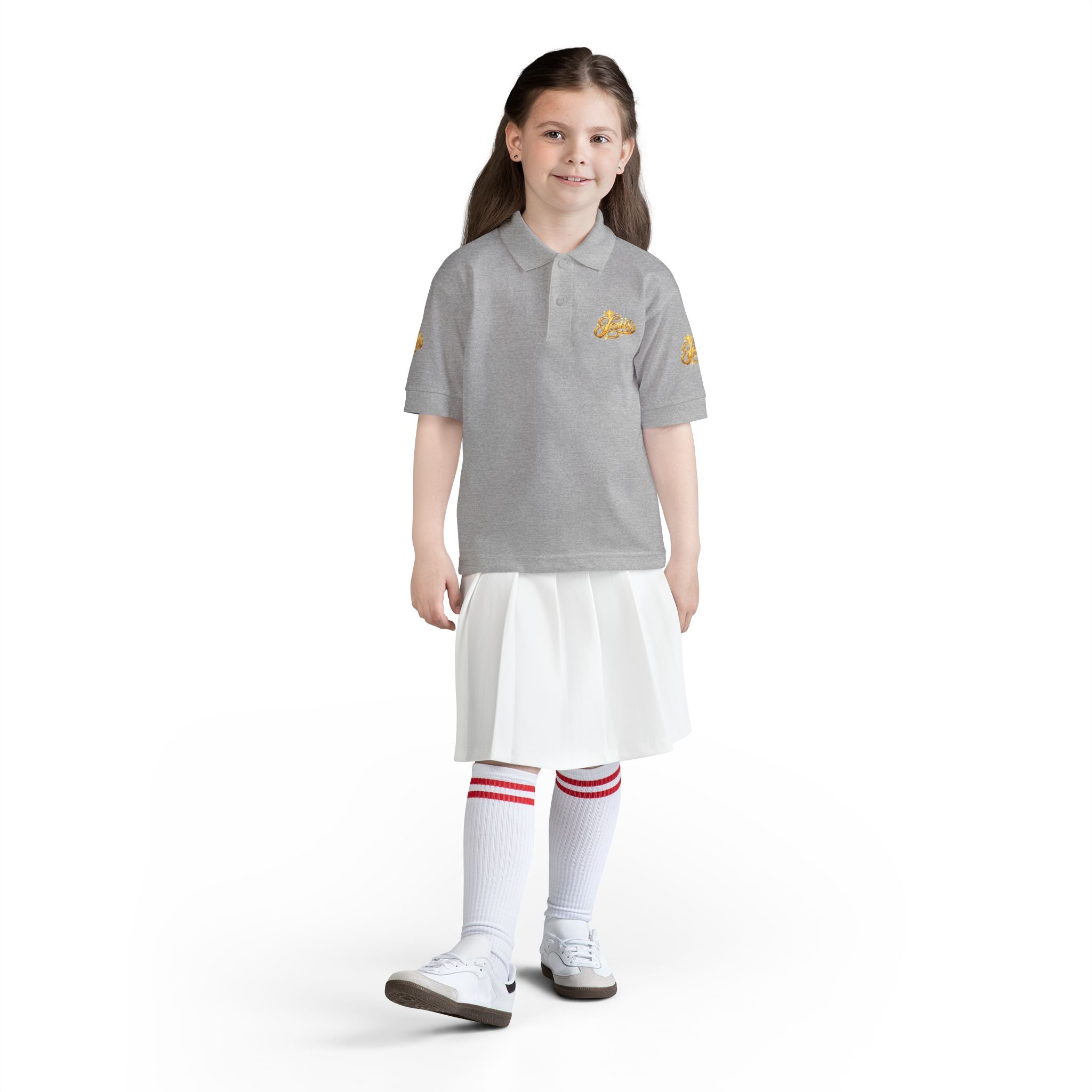 Kids Jesus Gold Nugget Polo – Youth Christian Faith Shirt | Church & Dress Casual Polo