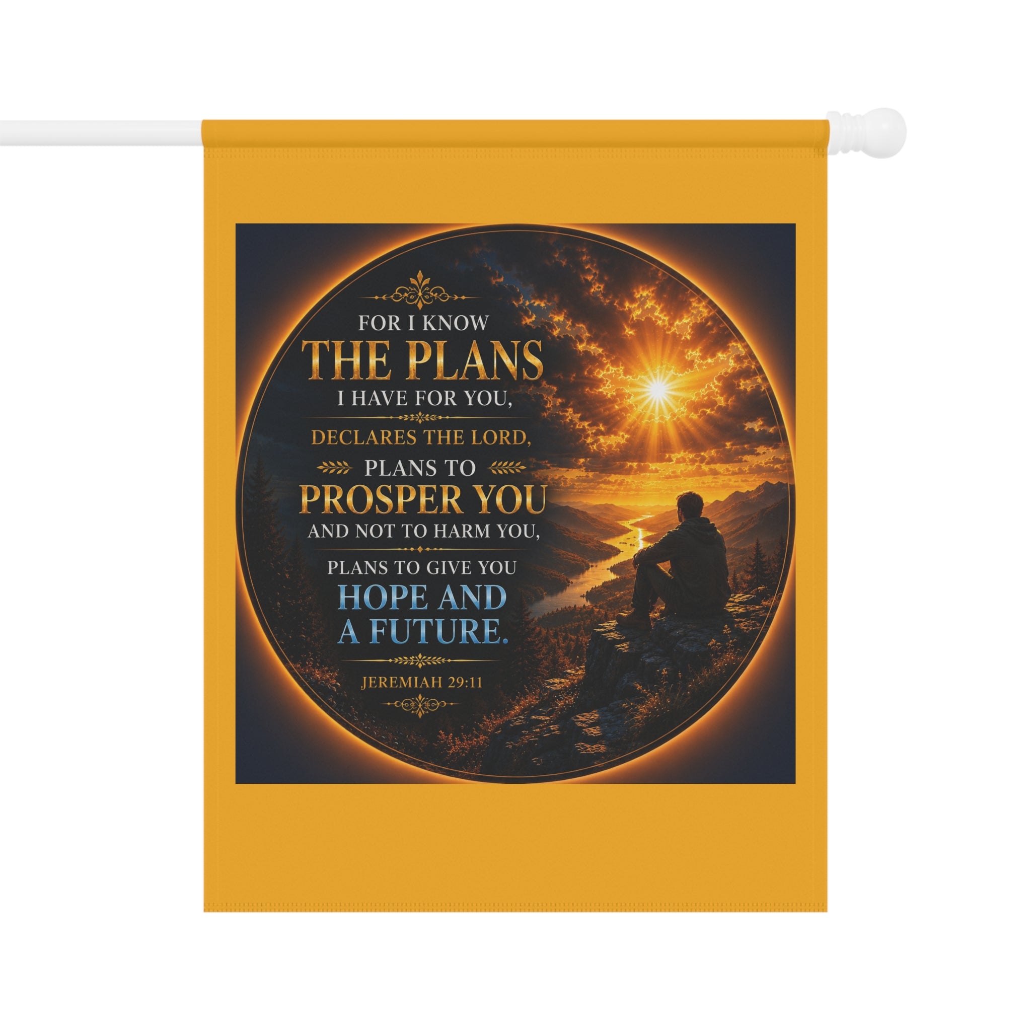 For I Know The Plans Garden Flag | Inspirational Bible Verse Outdoor Banner | Faith Garden Decor