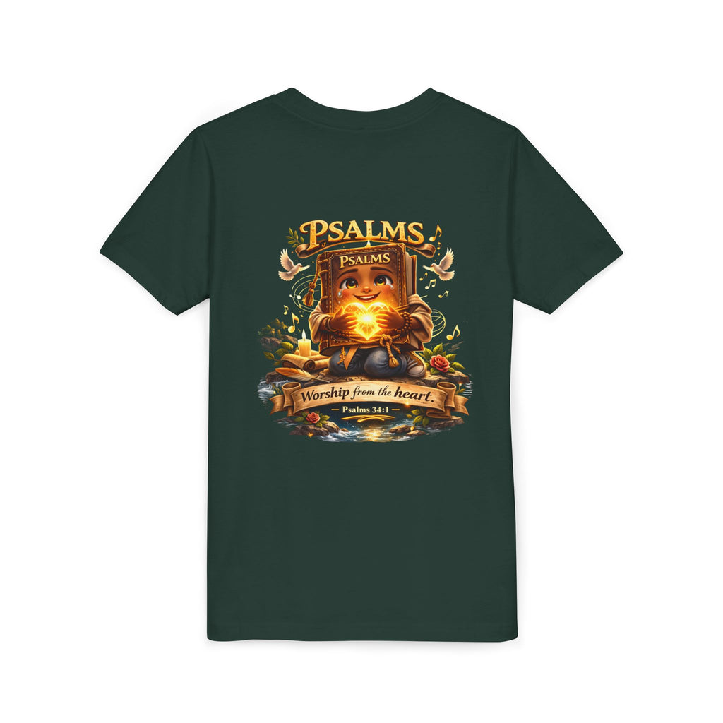 Praise Him Psalms 34:1 Youth T-Shirt | Christian Kids Faith Tee | Inspirational Youth Apparel