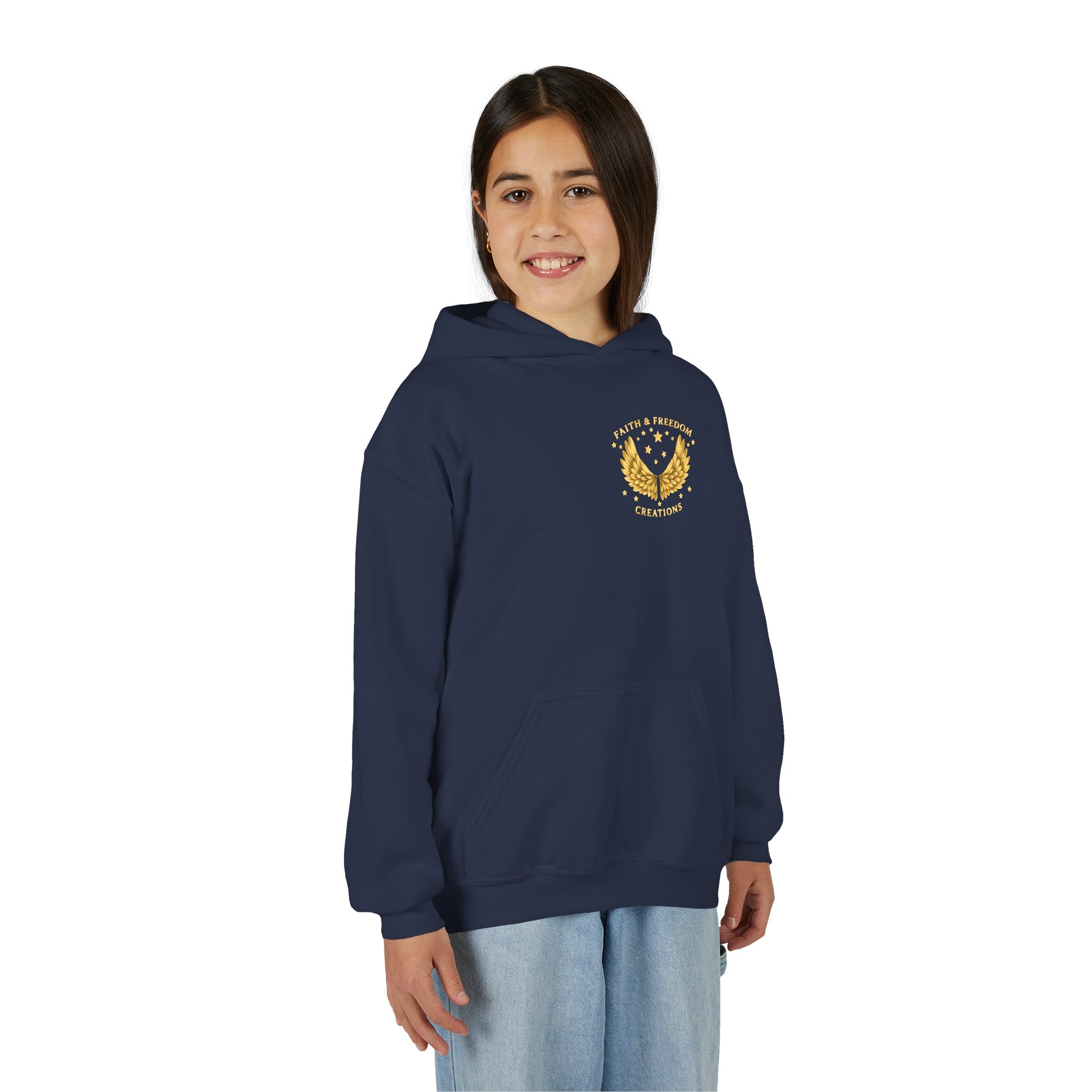 Youth “Be Kind to One Another” Hoodie – Cute Bunny Night Sky Scripture Sweatshirt