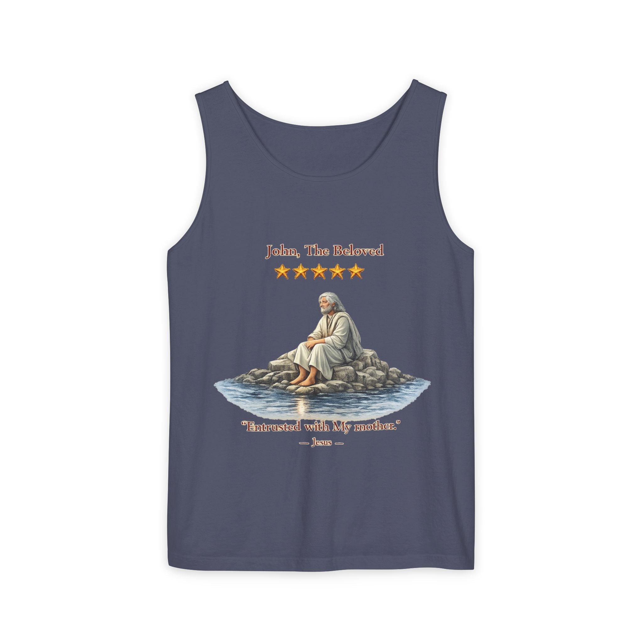 "John, the Beloved Review" Tank Top — "Entrusted with My Mother" Christian Faith Graphic Tank-⭐ Five-Star Faith Series⭐