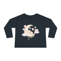 Baby Moon & Owl Toddler Long Sleeve Tee – Pastel Sleepy Moon Nursery Shirt | Cozy Toddler Pajama Style Tee