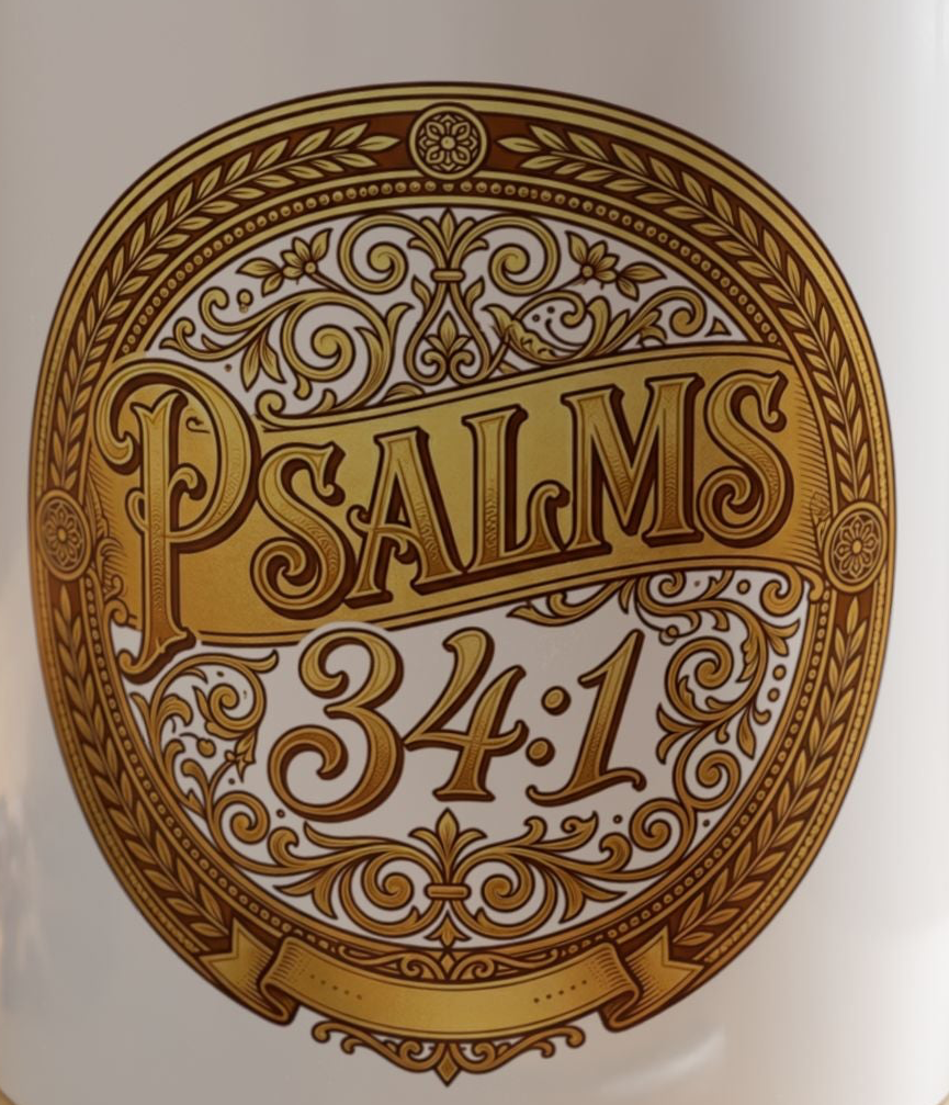 Psalm 34:1 Coffee Mug | Christian Scripture Accent Mug | Inspirational Faith Gift