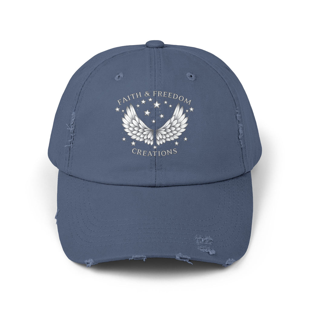 Faith & Freedom – Distressed Cap | Silver Wings Vintage Hat