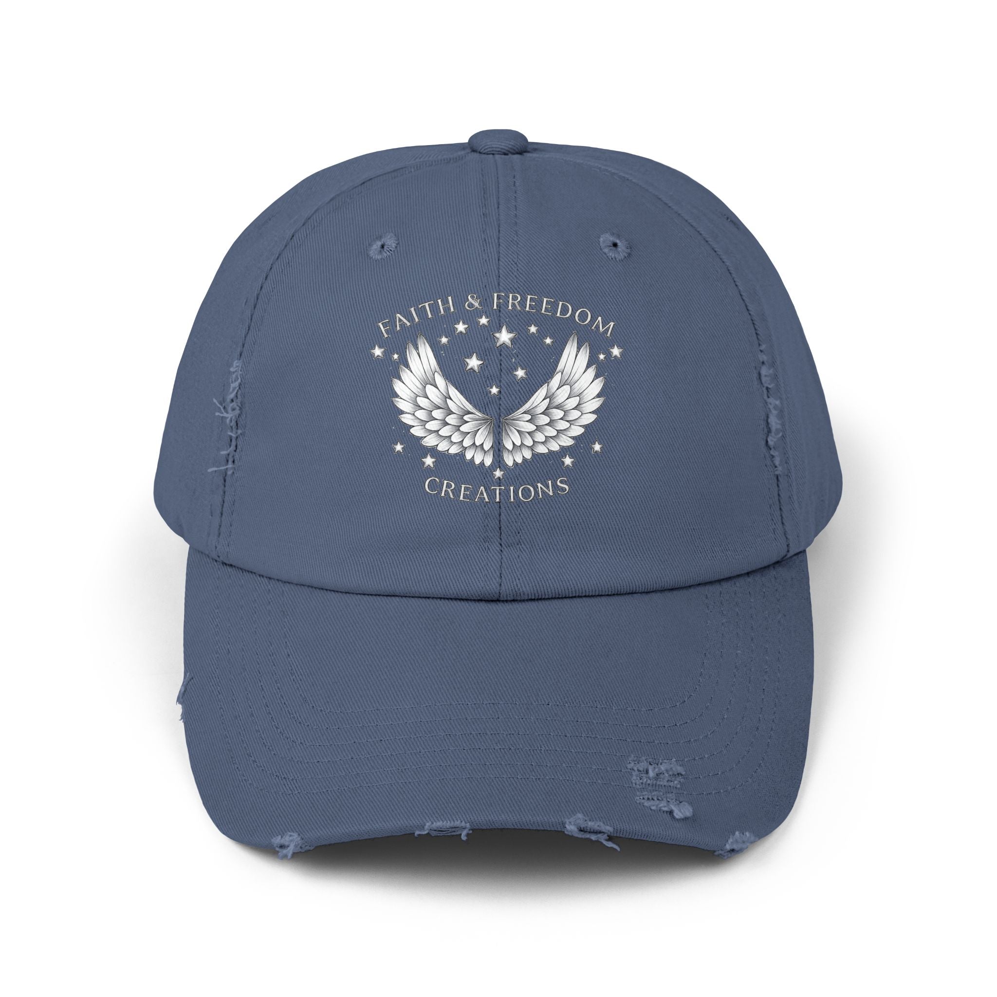 Faith & Freedom – Distressed Cap | Silver Wings Vintage Hat