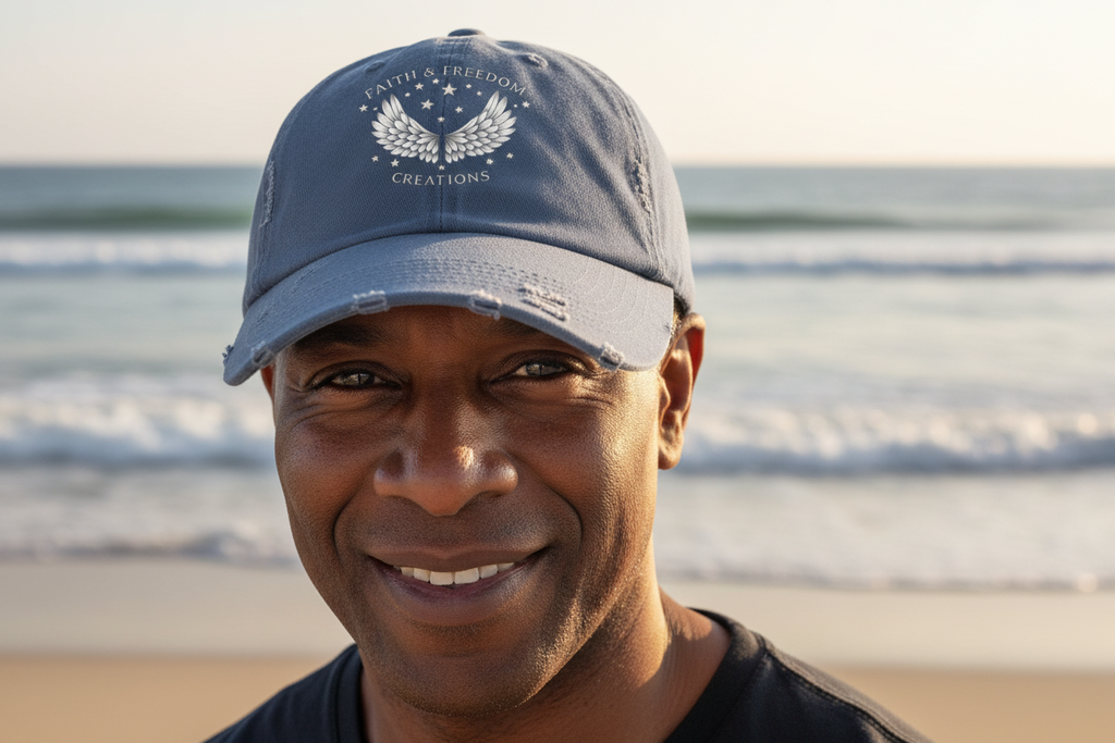 Faith & Freedom – Distressed Cap | Silver Wings Vintage Hat