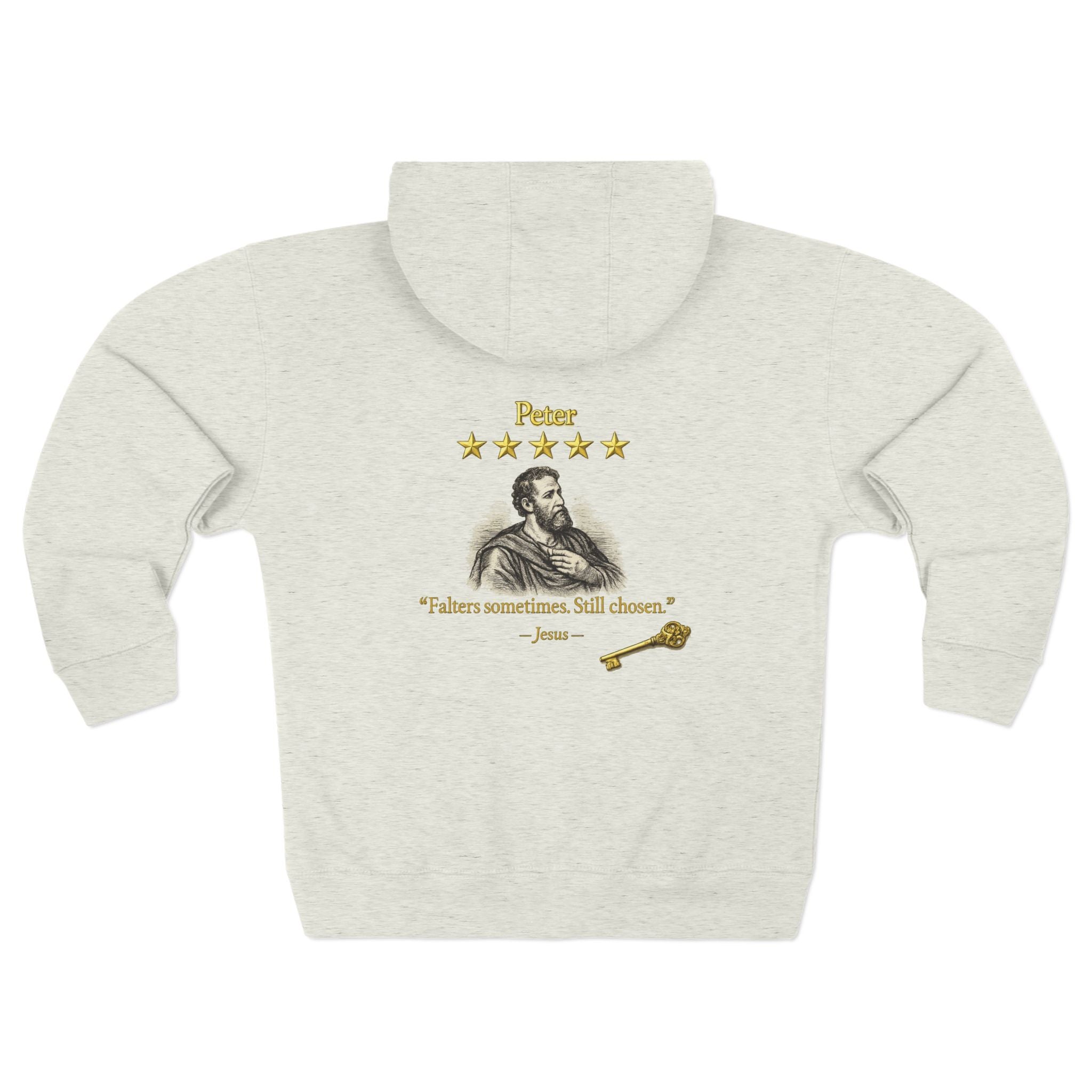 Vintage Shakespeare Zip Hoodie — "Peter, Review by Jesus"-⭐ Five-Star Faith Series⭐