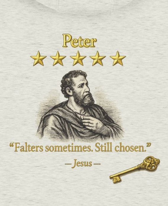 Peter – Zip Hoodie | “Review by Jesus” Vintage Graphic – Five-Star Faith Series