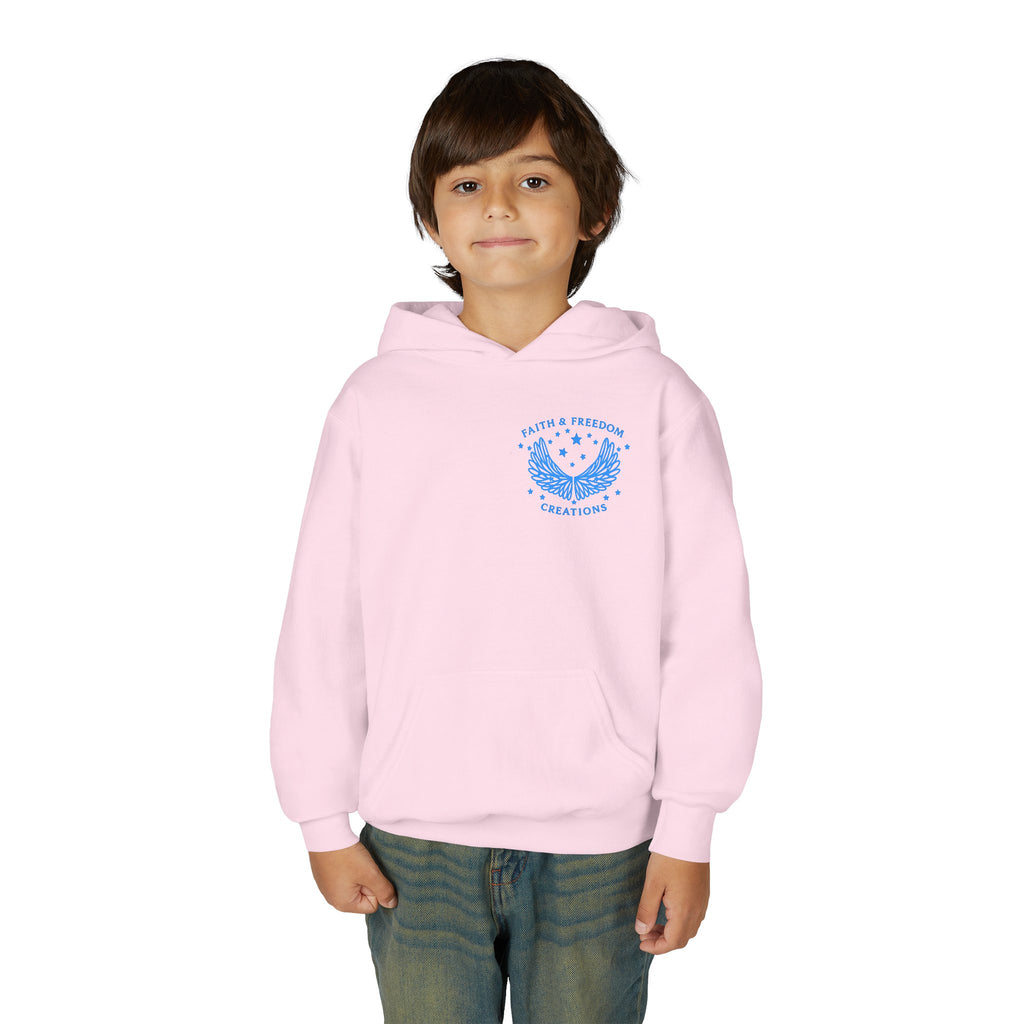 Youth “Be Kind to One Another” Hoodie – Cute Bunny Night Sky Scripture Sweatshirt