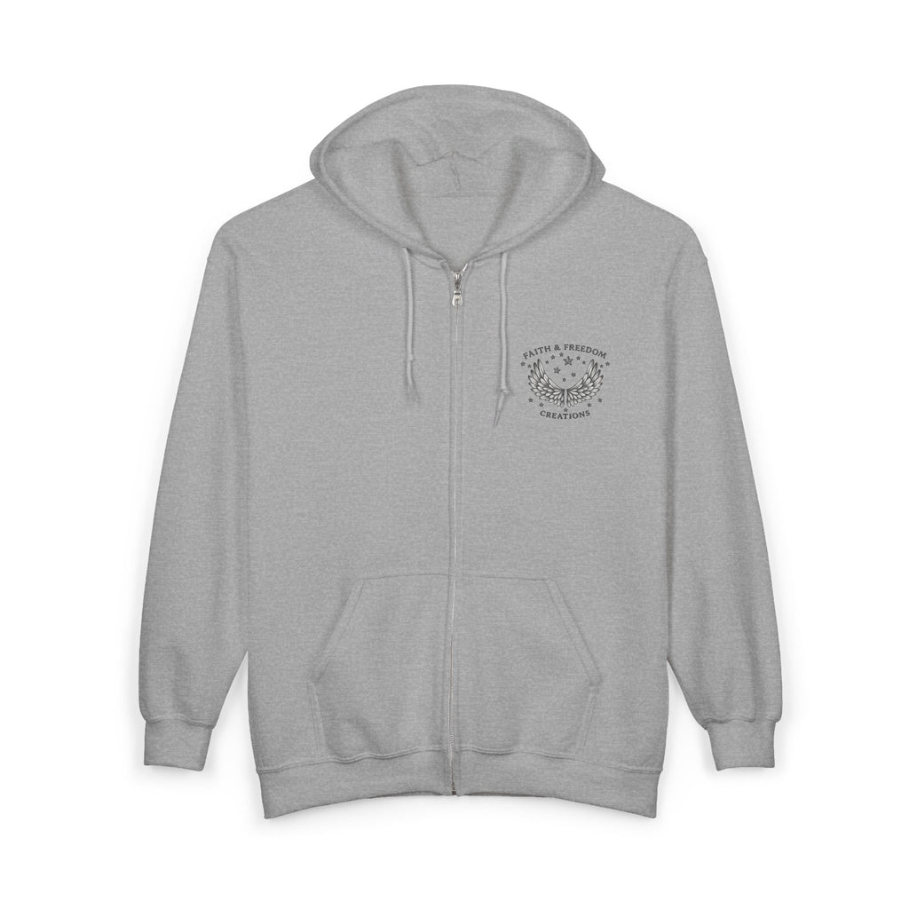 Abraham – Full-Zip Hoodie | “Trusted the Promise” Patriotic Faith Graphic – Five-Star Faith Series