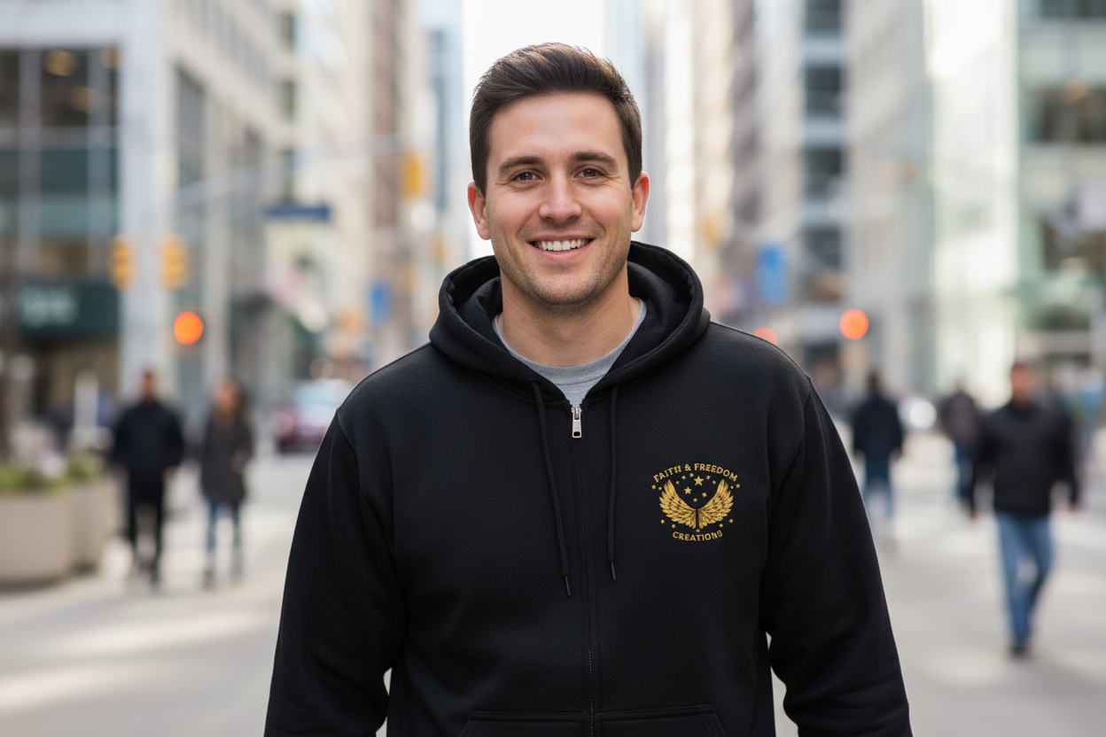 Ark Cruise Line – Full-Zip Hoodie | Vintage Lion Biblical Design – Five-Star Faith Series