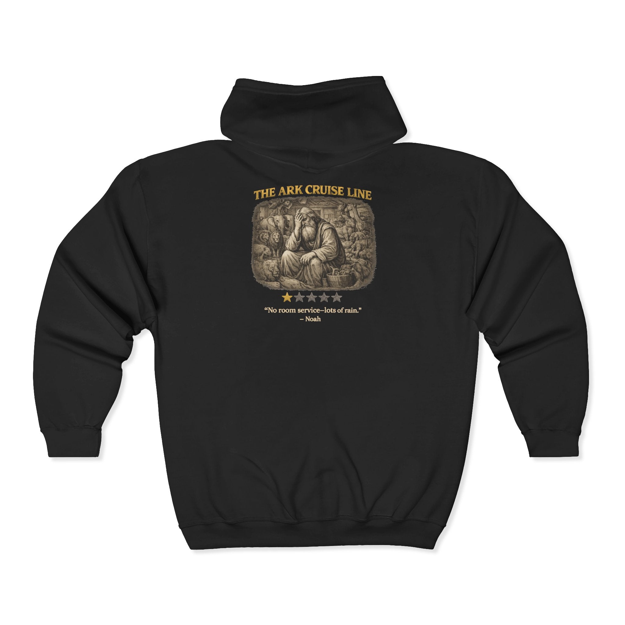 The Ark Cruise Line Full-Zip Hoodie - Vintage Lion Biblical Design