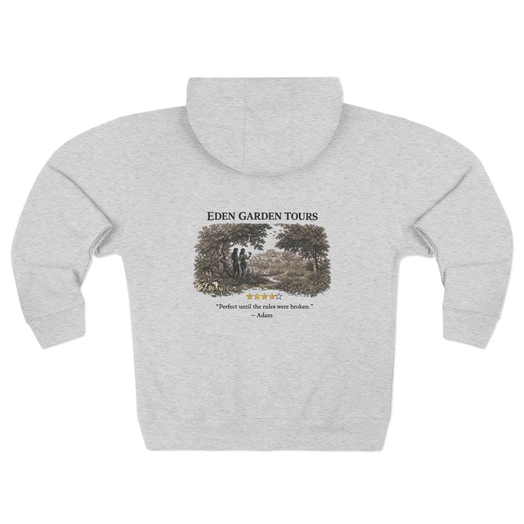 Eden Garden Tours Zip Hoodie - Vintage Botanical Travel Graphic