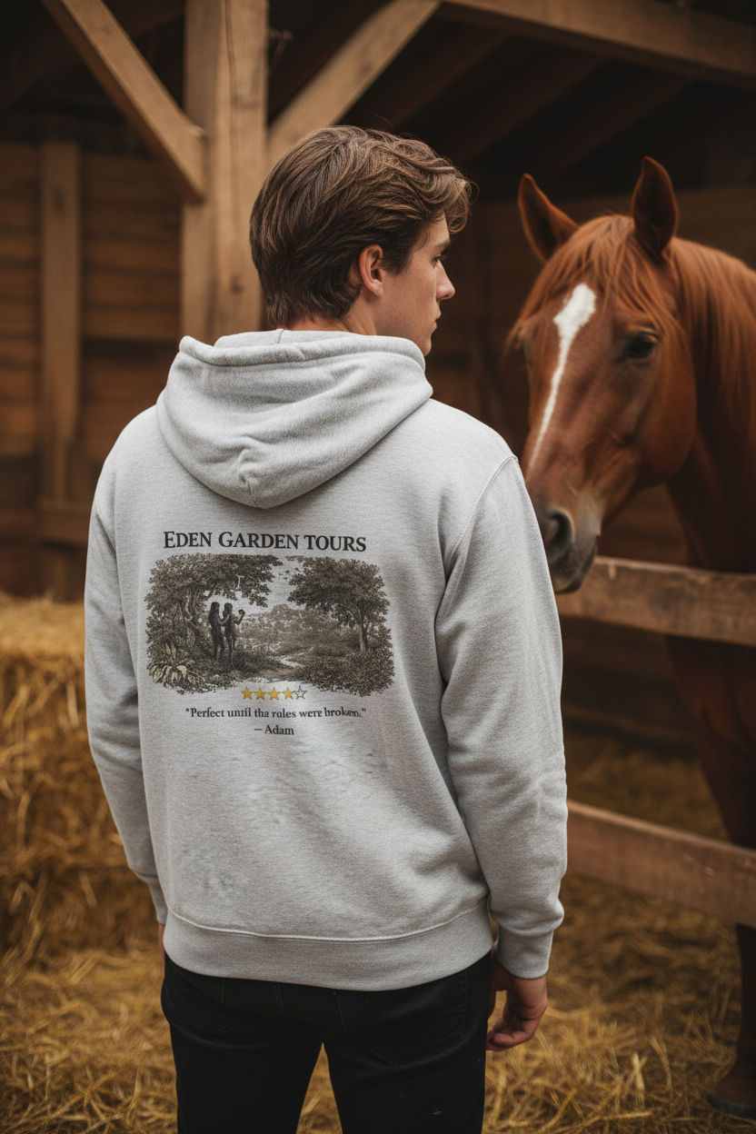 Eden Garden Tours – Zip Hoodie | Vintage Botanical Travel Graphic – Five-Star Faith Series