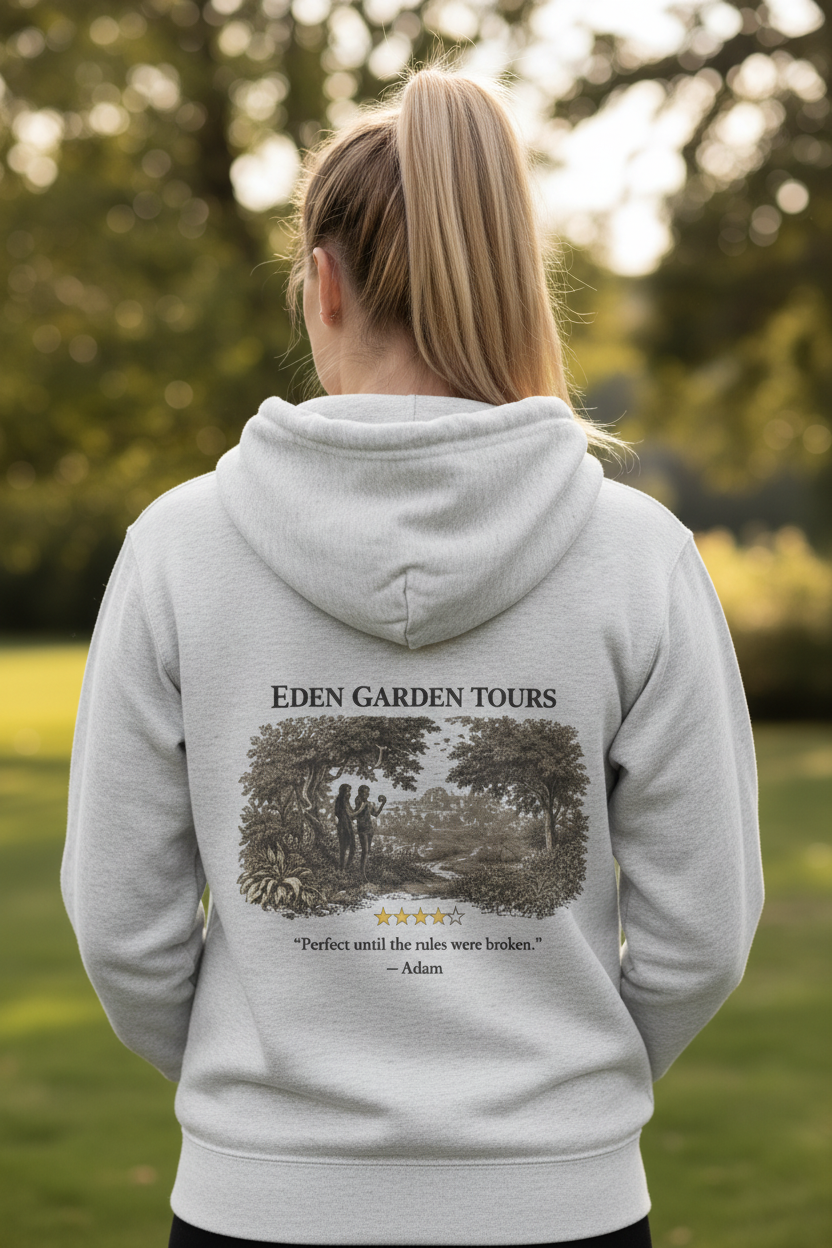 Eden Garden Tours – Zip Hoodie | Vintage Botanical Travel Graphic – Five-Star Faith Series