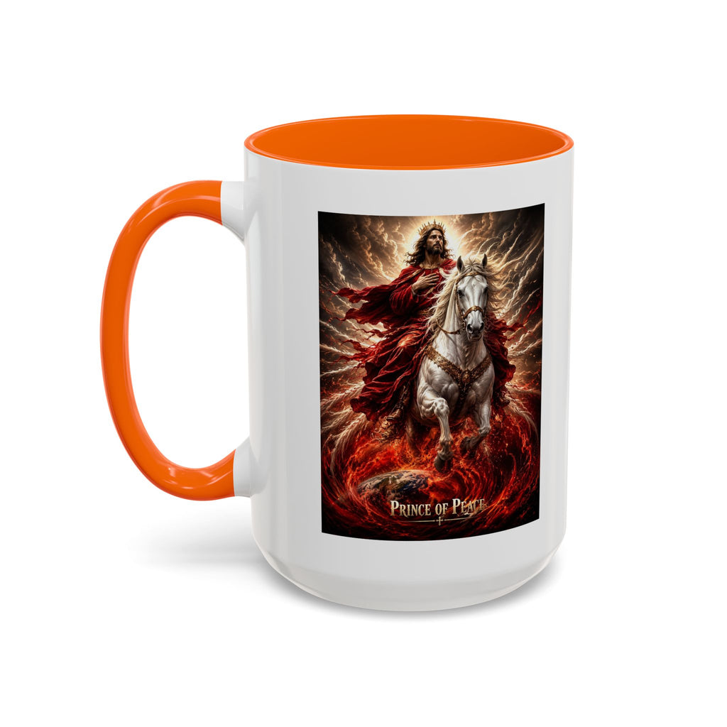 Prince of Peace Coffee Mug | Christian Jesus Rider Accent Mug | Inspirational Faith Gift