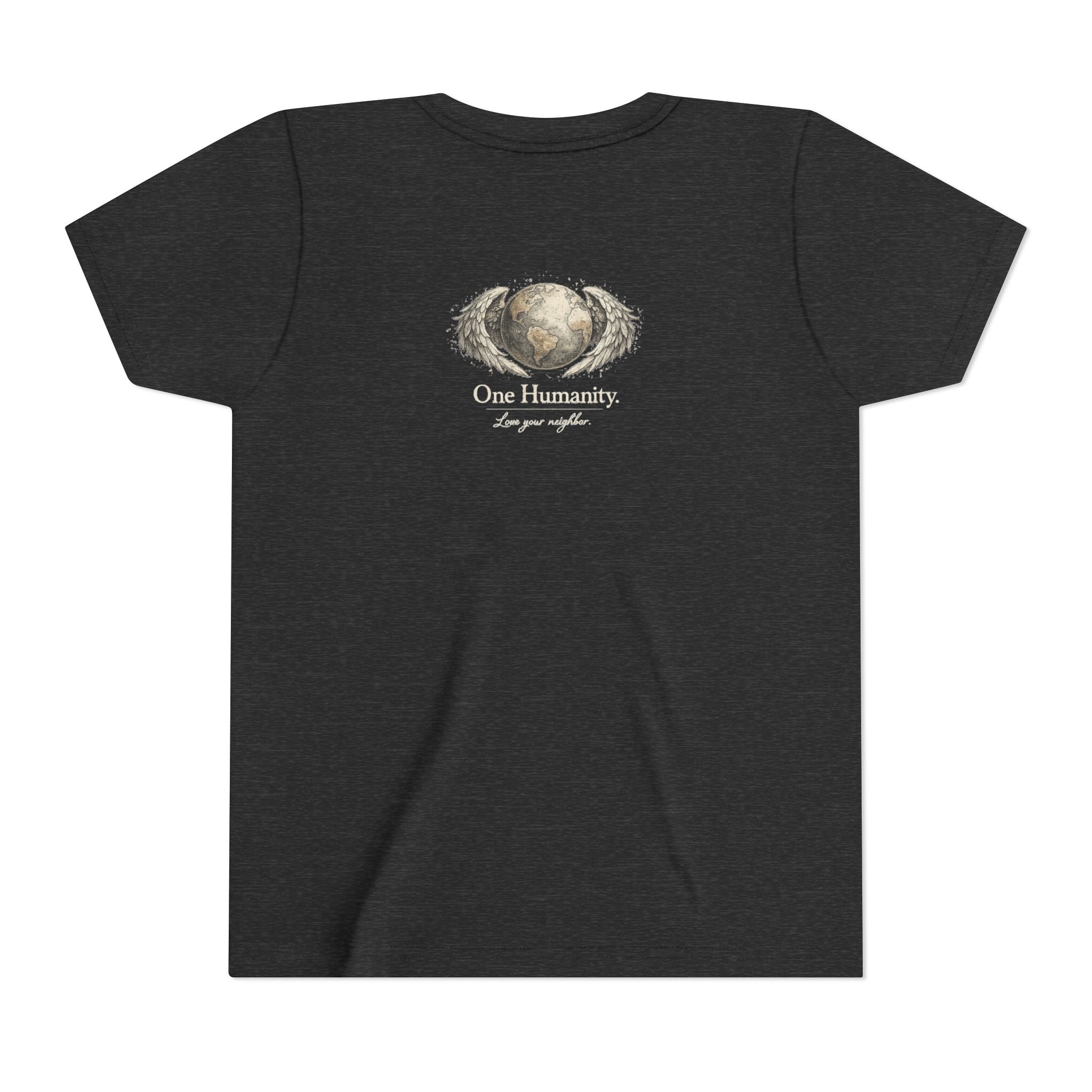 Youth “Quiet Kindness Changes Everything” Tee – Kids Inspirational T-Shirt with Earth & Friends Graphic