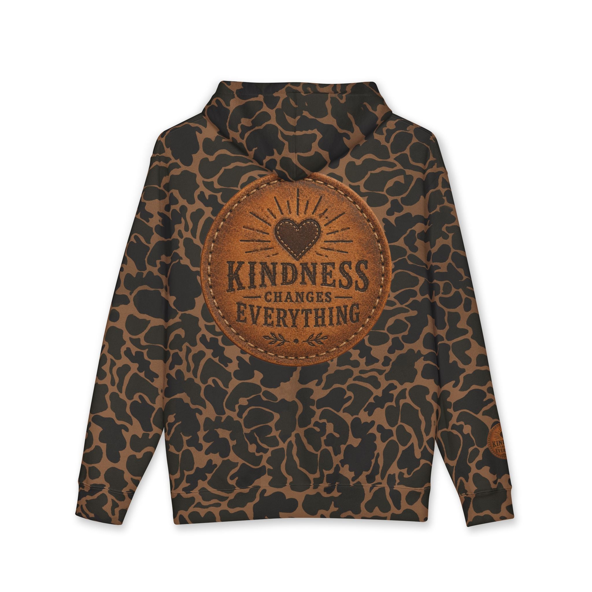 Kindness Changes Everything Hoodie — Inspirational Heart Patch Design