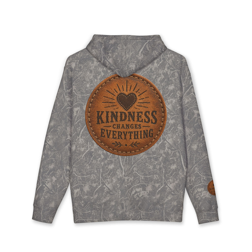 Kindness Changes Everything Hoodie — Inspirational Heart Patch Design