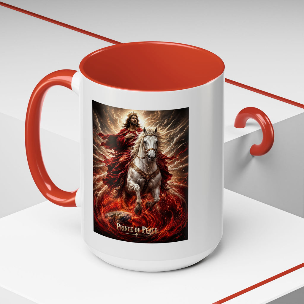 Prince of Peace Coffee Mug | Christian Jesus Rider Accent Mug | Inspirational Faith Gift