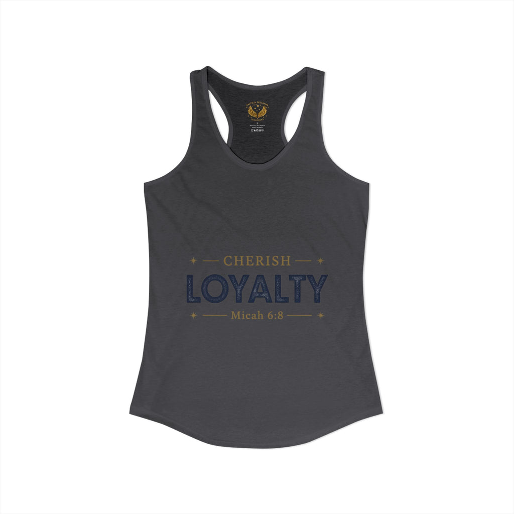 Cherish Loyalty – Women’s Racerback Tank | Inspirational Faith Graphic